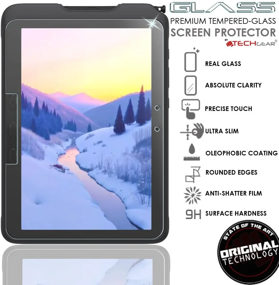 محافظ صفحه نمایش شیشه ای حرارت دیده TECHGEAR Galaxy Tab Active Pro 10.1 اینچ (مدل های T540 / T545 / T547) [سختی 9H] [وضوح HD] [مقاوم در برابر خراش] طراحی شده برای Samsung Galaxy Tab Active Pro