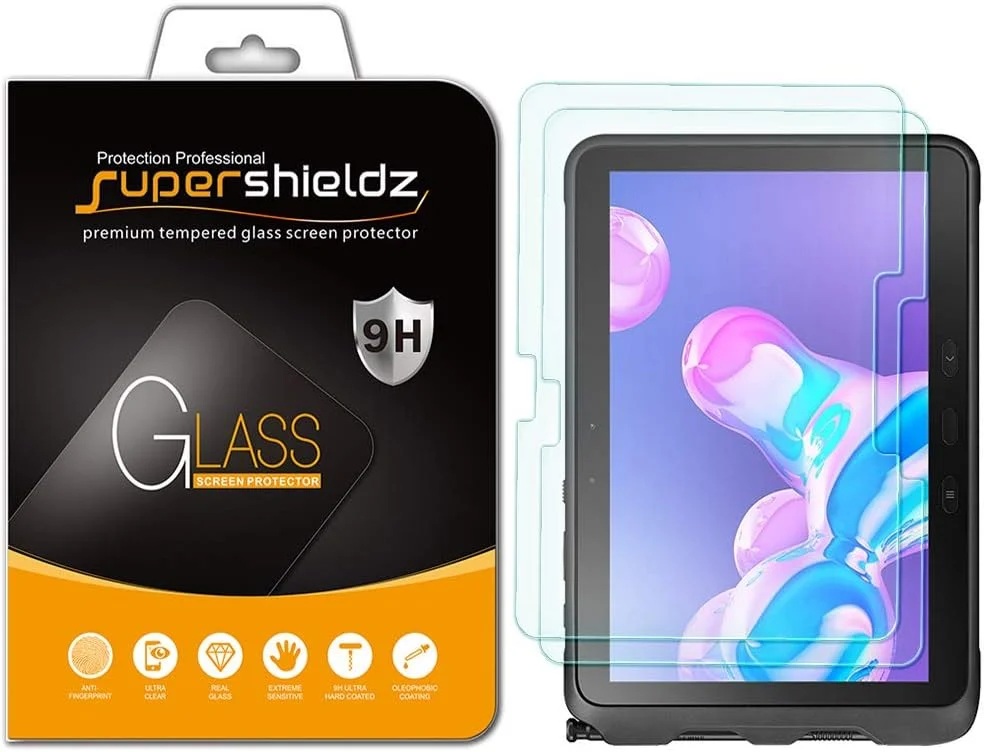 محافظ صفحه نمایش (2 عددی) Supershieldz برای تبلت سامسونگ گلکسی تب اکتیو پرو 10.1 اینچ (-T547)، (شیشه حرارت دیده) ضد خش، بدون حباب