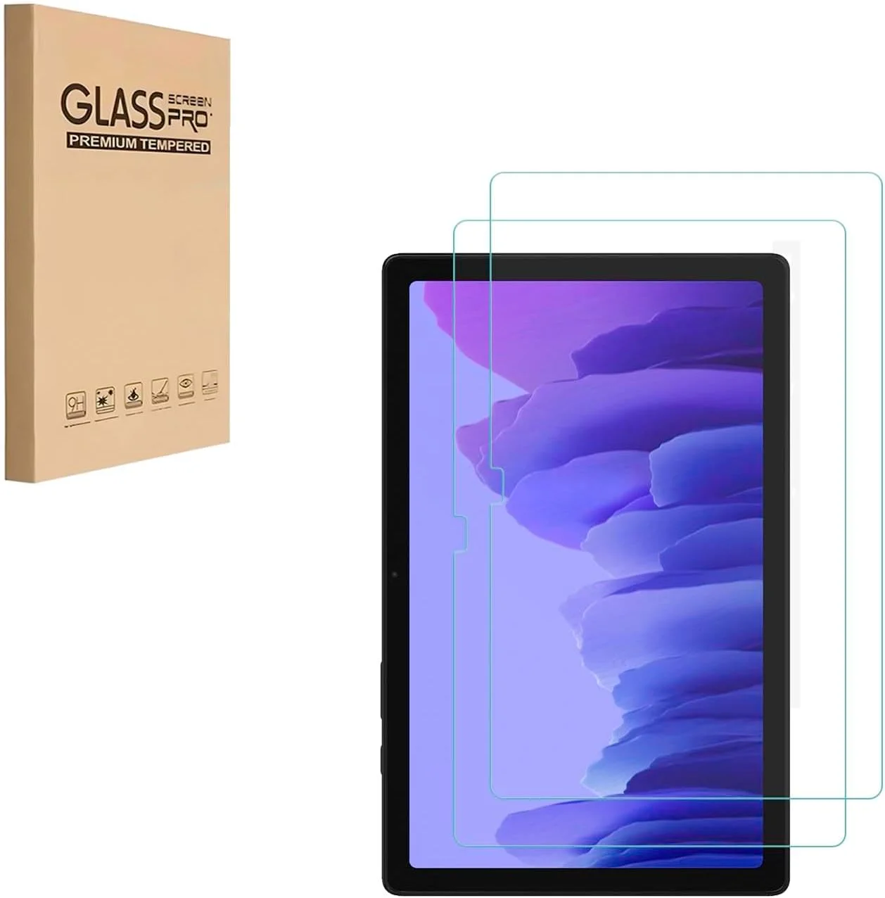 محافظ صفحه نمایش HYGMOCC برای گلکسی تب A7 (2020) مدل های T500 T503 T505 T507، فیلم شیشه ای حرارت دیده ضد خش، بدون حباب، کیفیت تصویر بالا (2 عدد)