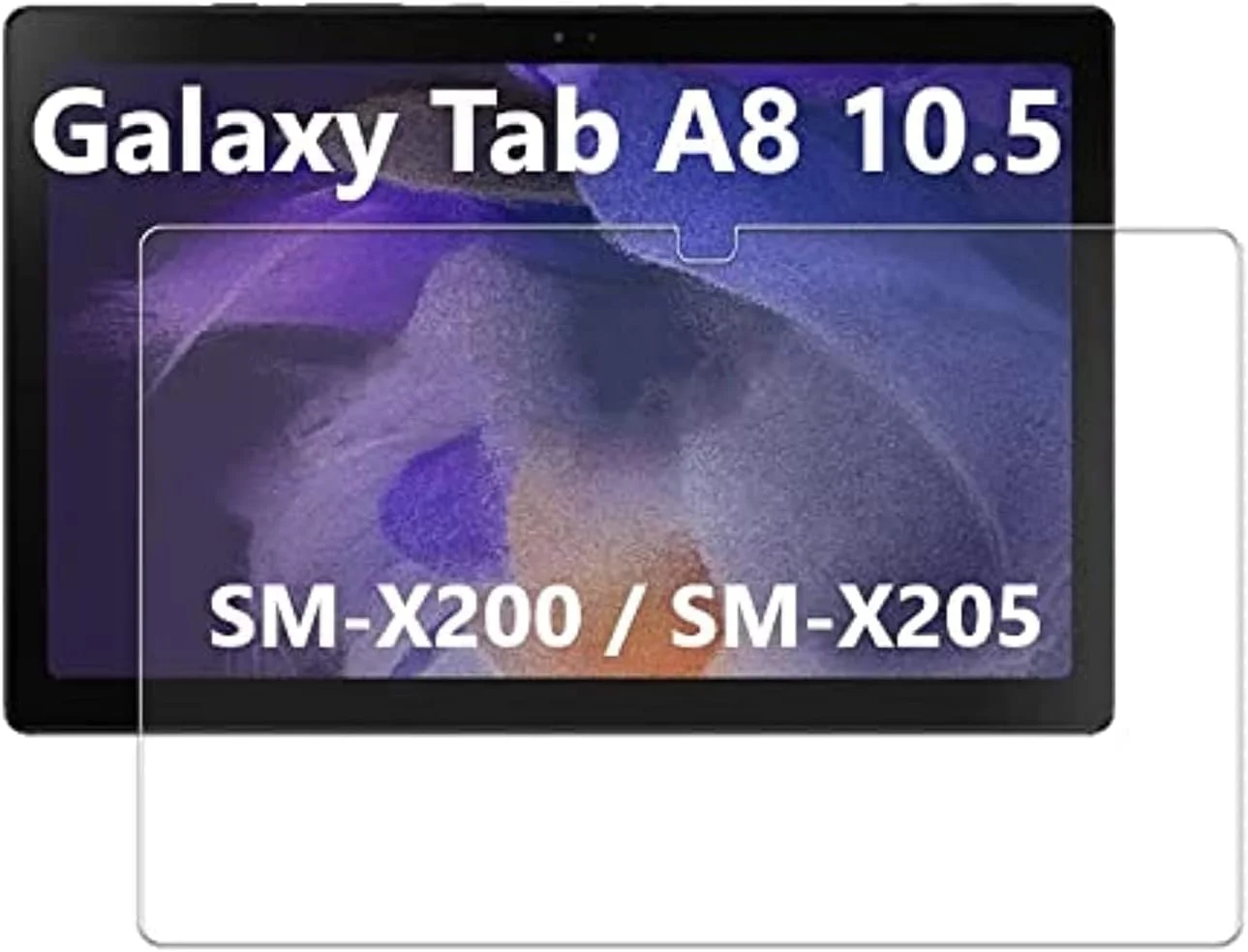 محافظ صفحه نمایش Muzz برای گلکسی تب A8 (عرضه شده در سال 2021)، محافظ صفحه نمایش شیشه ای حرارت دیده با وضوح بالا/سختی 9H برای سامسونگ گلکسی تب A8 10.5 اینچ