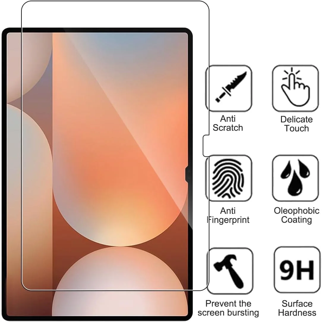 محافظ صفحه نمایش [بسته 2 عددی] ورلد بیز برای تبلت سامسونگ گلکسی تب S10 Ultra/تب S9 Ultra/تب S8 Ultra 14.6 اینچی، فیلم شیشه ای حرارت دیده 9H شفاف HD، مقاوم در برابر خراش، بدون حباب