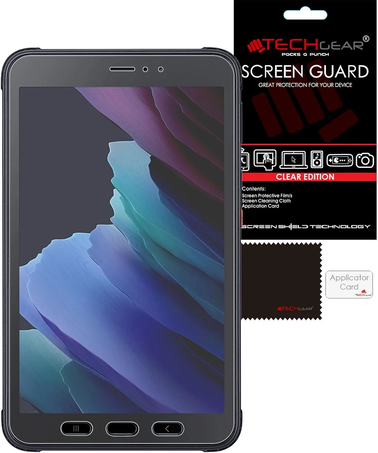 محافظ صفحه نمایش شفاف TECHGEAR بسته 2 عددی مناسب برای گلکسی تب اکتیو 3 8 اینچی [SM-T570/ T575/ T577]، محافظ صفحه نمایش فوق العاده شفاف سازگار با سامسونگ گلکسی تب اکتیو 3 8.0 اینچ
