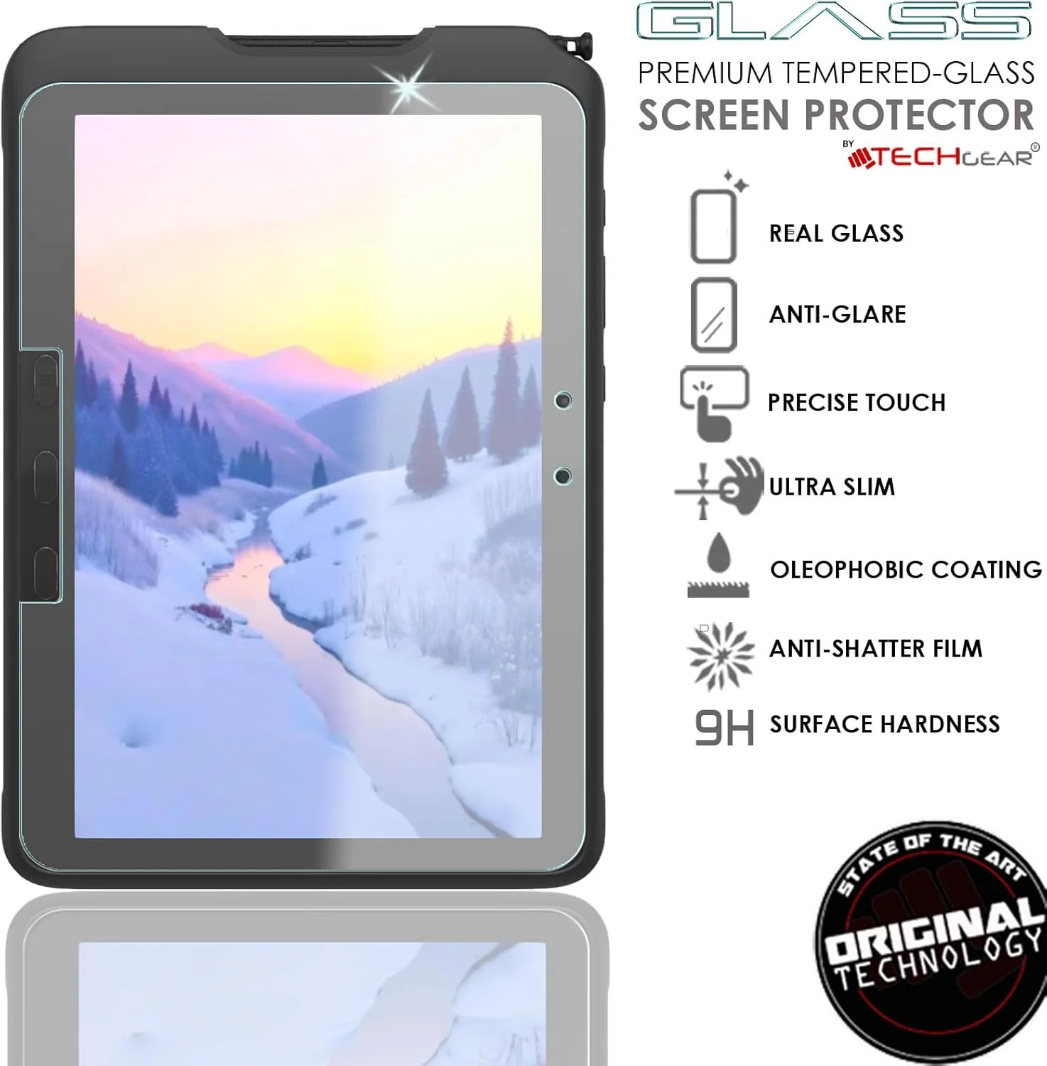 محافظ صفحه نمایش شیشه ای مات ضد انعکاس نور TECHGEAR برای گلکسی تب اکتیو پرو 10.1 اینچ، شیشه حرارت دیده [سختی 9H] [ضد خش] طراحی شده برای سامسونگ گلکسی تب اکتیو پرو -T540 / T545 / T547