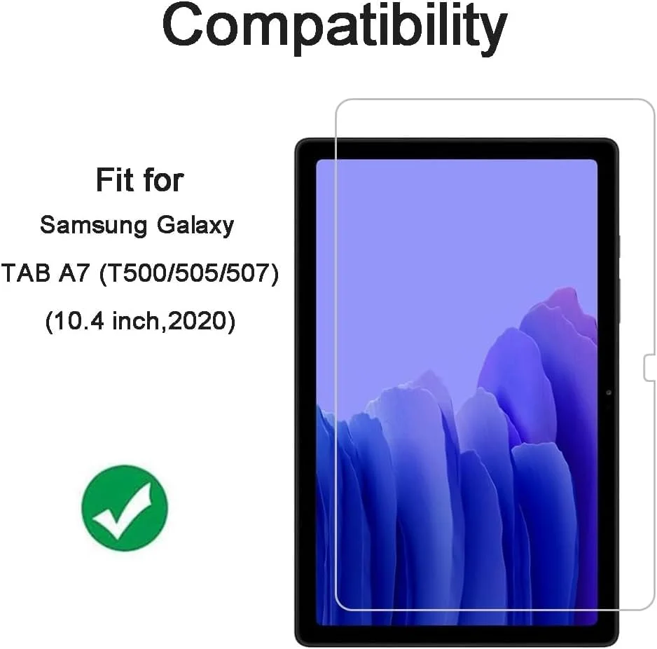 محافظ صفحه نمایش شیشه ای حرارت دیده طراحی شده برای تبلت سامسونگ گلکسی تب T500-T505 A7 (2020) 10.4 اینچ، فیلم شیشه ای حرارت دیده گوشی هوشمند، HD، سختی 9H، ضد خش، حساس به لمس، محافظت در برابر افتادن