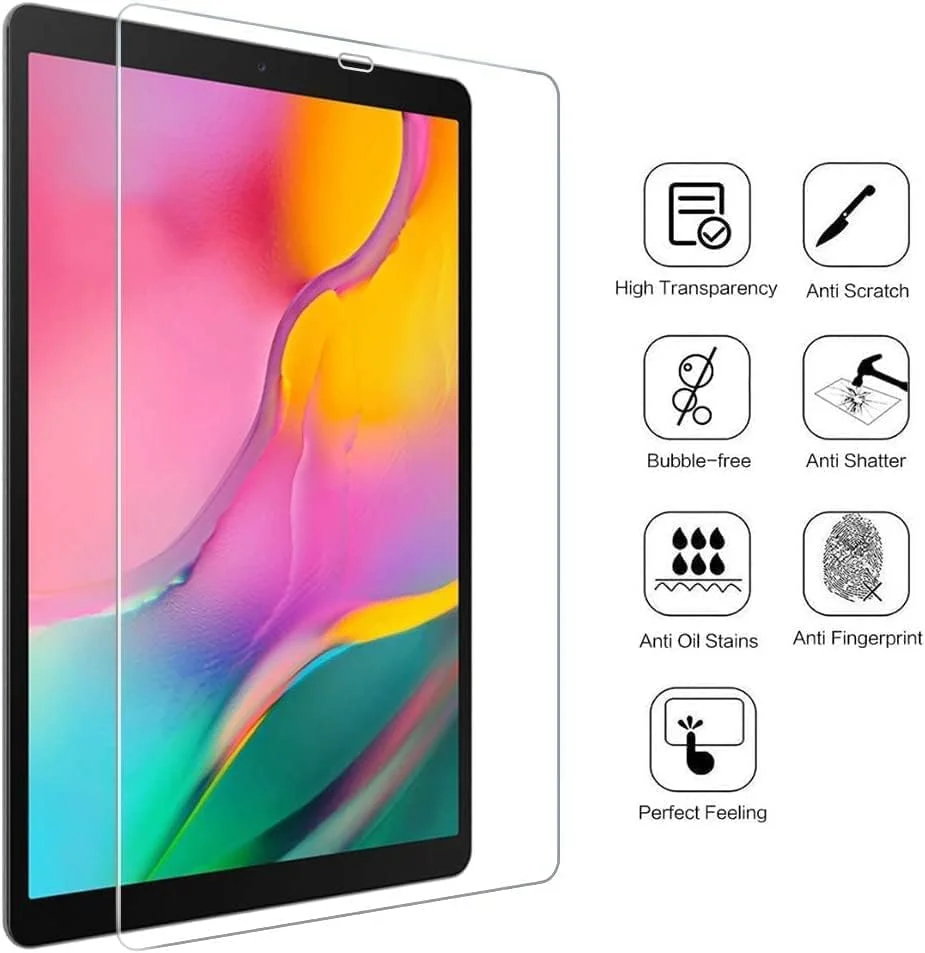 محافظ صفحه نمایش WorldBiz [بسته 2 عددی] برای گلکسی تب A 10.1 2019، شیشه حرارت دیده با سختی 9H برای سامسونگ گلکسی تب A 10.1 2019 - T515/T510 [ضد شکستن] [بدون حباب] [وضوح بالا] [ضد خش]