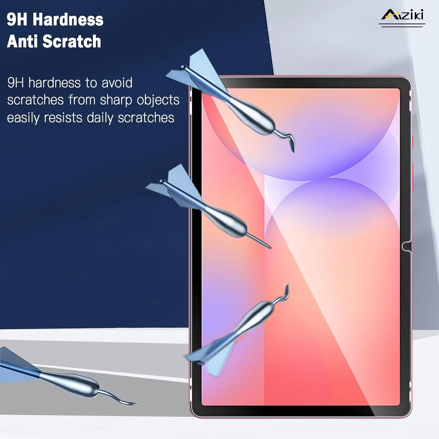 محافظ صفحه نمایش شیشه ای حرارت دیده Aiziki برای Samsung Tab S11 Lite 10.9 [بسته 2 عددی] - ضد ضربه، ضد خرد شدن، ضد خش، شفاف HD و بدون خش