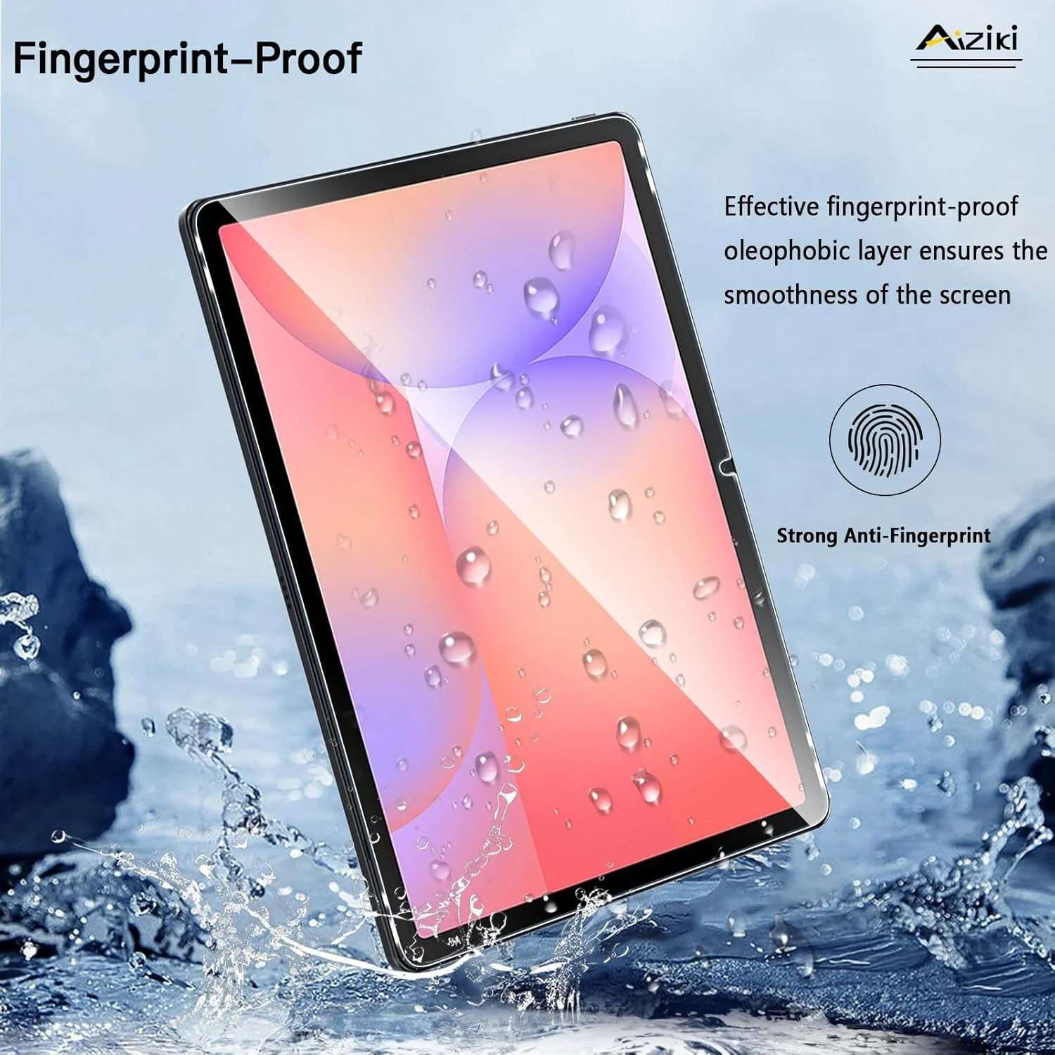 محافظ صفحه نمایش شیشه ای حرارت دیده Aiziki برای Samsung Tab S11 Lite 10.9 [بسته 2 عددی] - ضد ضربه، ضد خرد شدن، ضد خش، شفاف HD و بدون خش