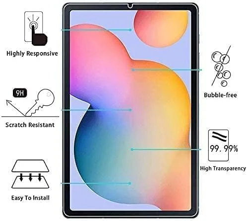 ماز [بسته 2 عددی] - محافظ صفحه نمایش تبلت گلکسی تب S6 لایت 10.4 (2020) مدل P610، شیشه حرارت دیده شفاف ضد خش، محافظت در برابر ضربه، نصب خودکار بدون حباب برای گلکسی تب S6 لایت SM-P610