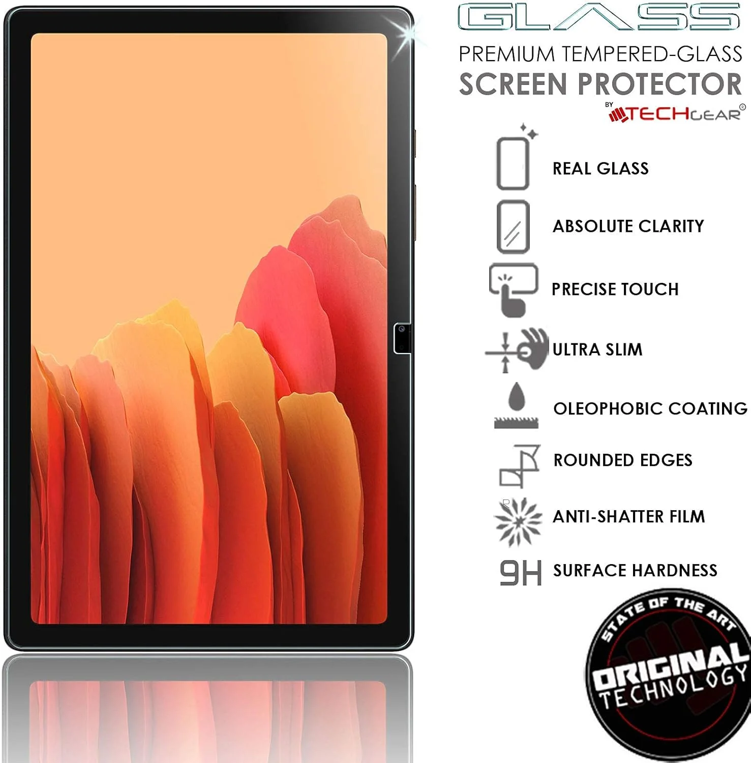 محافظ صفحه نمایش شیشه ای حرارت دیده [2 عددی] TECHGEAR برای تبلت گلکسی تب A7 10.4 اینچی (-T500 / -T505) [سختی 9H] [وضوح HD] [مقاوم در برابر خراش] [بدون حباب] برای تبلت سامسونگ گلکسی تب A7 10.4 اینچی