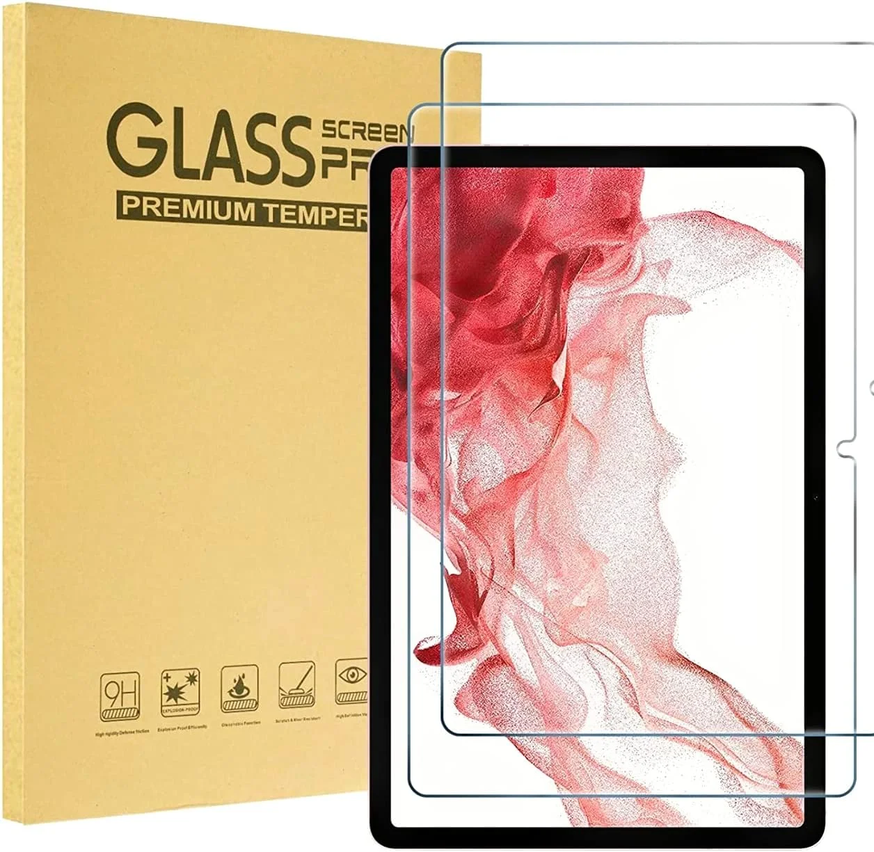 محافظ صفحه نمایش شیشه ای حرارت دیده با سختی 9H برای تبلت سامسونگ گلکسی تب S8 11 اینچ 2022، سازگار با تشخیص چهره و انواع قاب محافظ صفحه نمایش شیشه ای حرارت دیده با سختی 9H برای تبلت سامسونگ گلکسی تب S8 11 اینچ 2022، سازگار با تشخیص چهره و انواع قاب