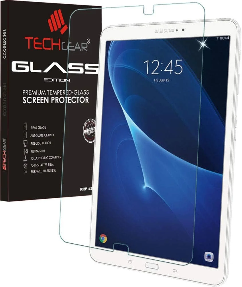 محافظ صفحه نمایش مات ضد تابش نور TECHGEAR سازگار با Samsung Galaxy Tab A 6 10.1" 2016/2018 (-T580 Series) - نسخه شیشه ای مات، محافظ صفحه نمایش شیشه ای حرارت دیده