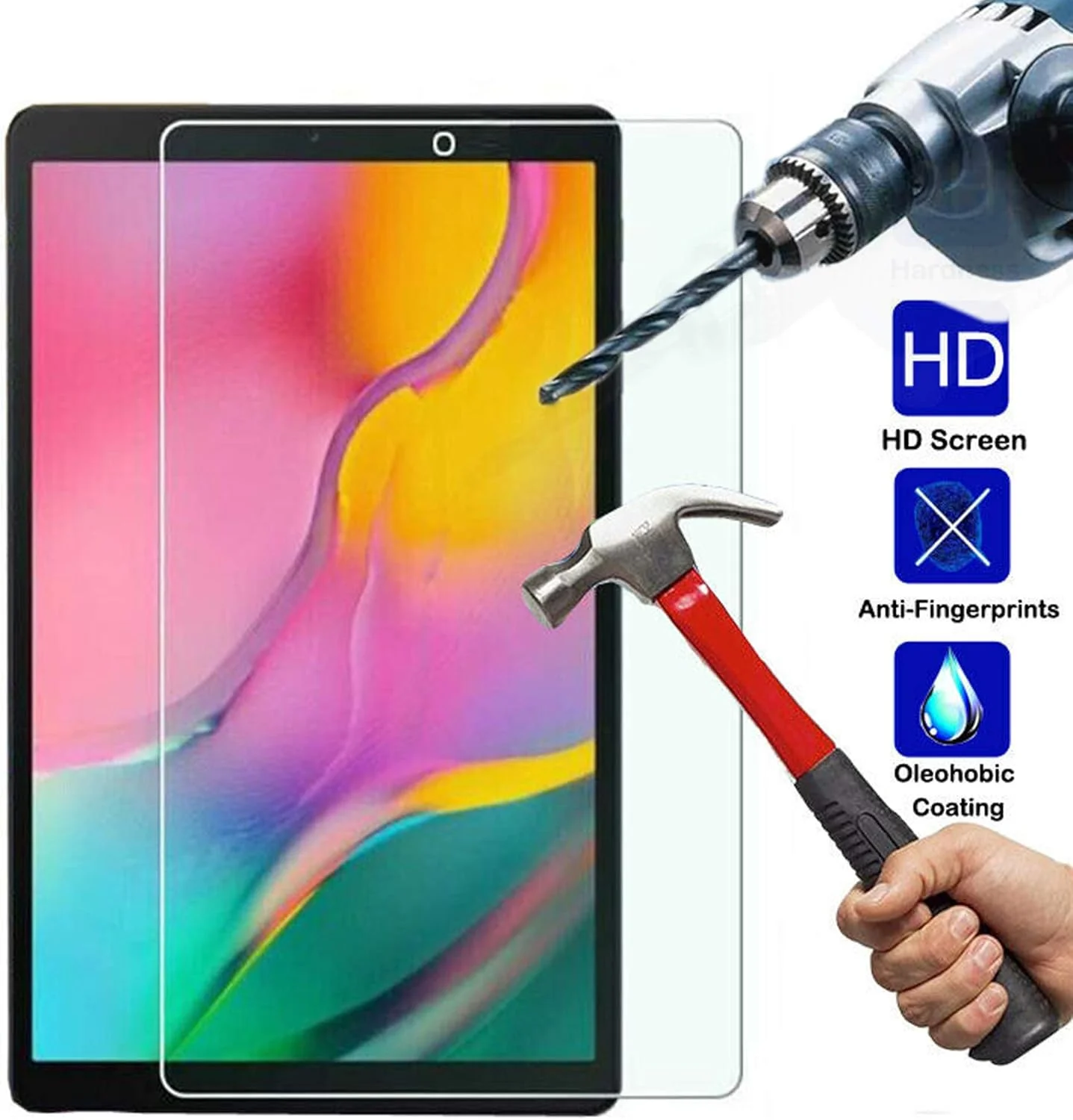 محافظ صفحه نمایش شیشه ای حرارت دیده موبایل استاف برای تبلت سامسونگ گلکسی تب A T515/T510 10.1 2019، [ضد خش] [نصب آسان] [بدون حباب]