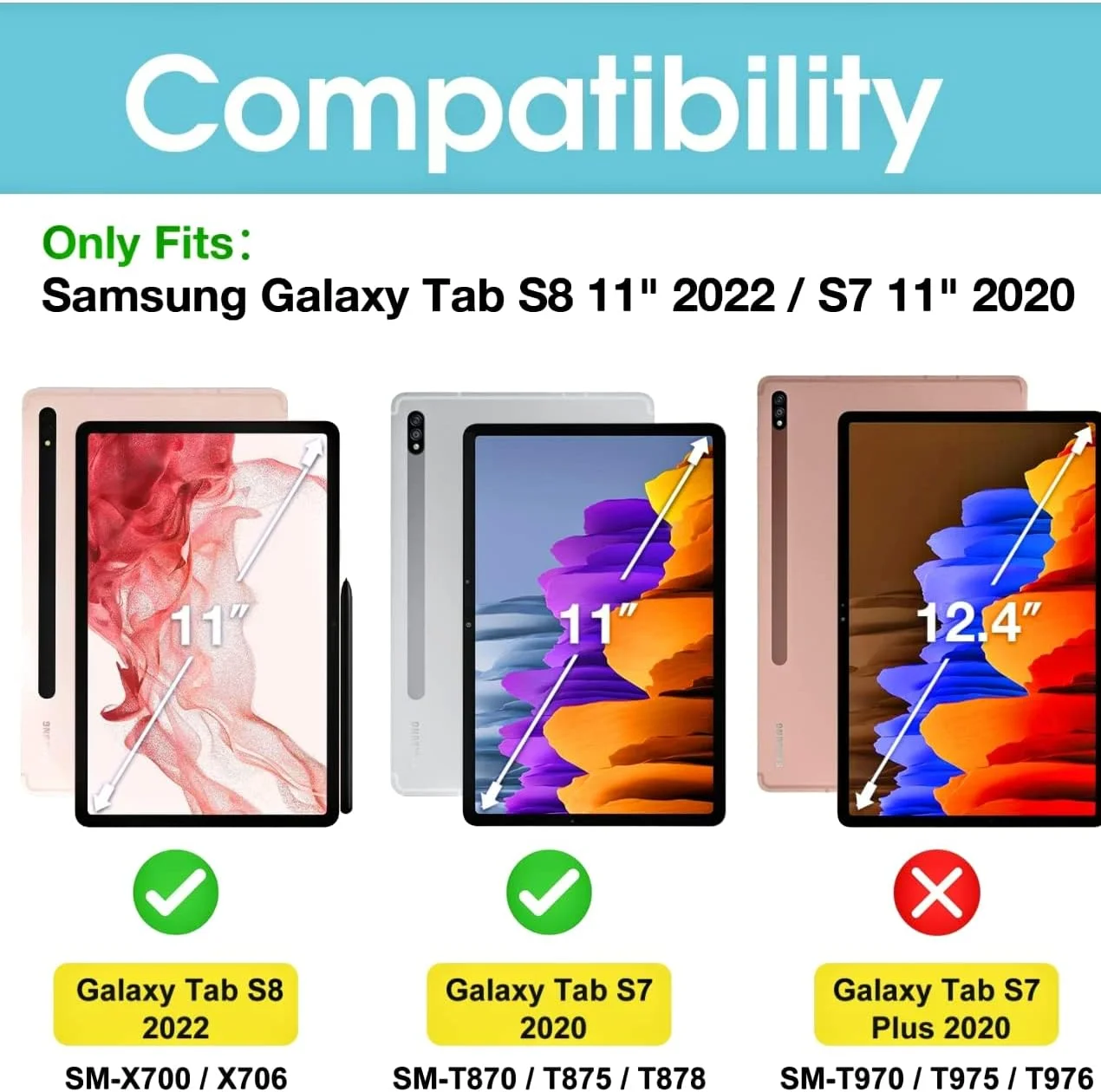 محافظ صفحه نمایش شیشه ای حرارت دیده با سختی 9H برای تبلت سامسونگ گلکسی تب S8 11 اینچ 2022، سازگار با تشخیص چهره و انواع قاب