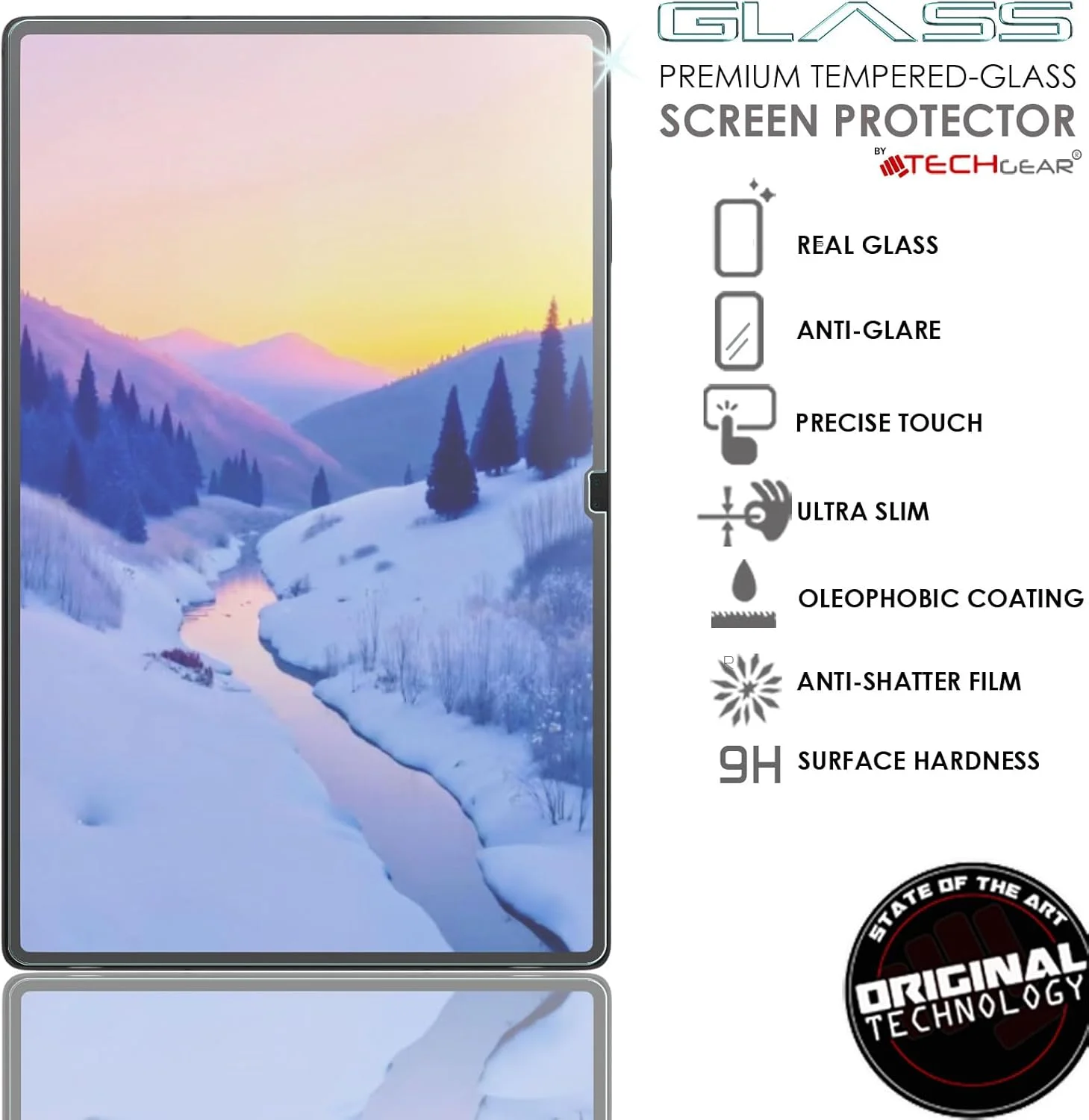 محافظ صفحه نمایش مات شیشه ای TECHGEAR برای گلکسی تب S9 Ultra 14.6 اینچ، پوشش مات ضد تابش نور، محافظ صفحه نمایش شیشه ای حرارت دیده اصلی سازگار با Samsung Galaxy Tab S9 Ultra 2023 SM-X910 / SM-X916