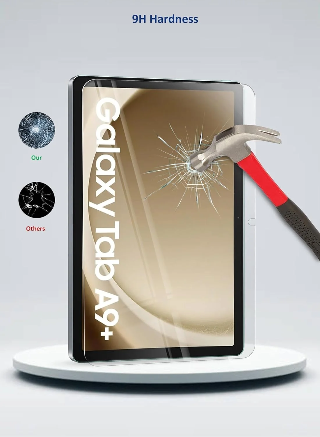محافظ صفحه نمایش شیشه ای حرارت دیده Wtech 9H Ultra HD برای تبلت سامسونگ گلکسی تب A9+/A9 پلاس 11.0 اینچ (X210/X215/X216)، شفاف