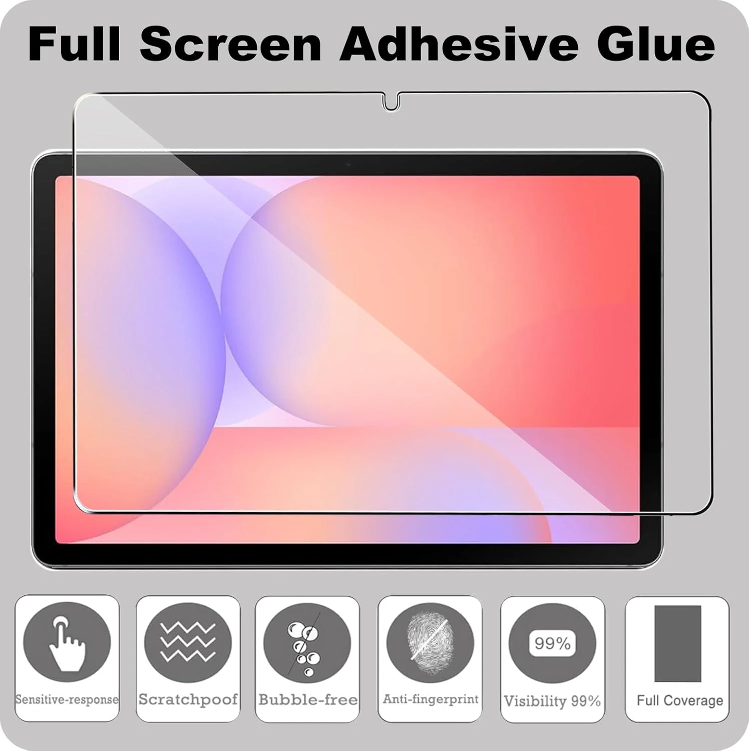 محافظ صفحه نمایش KZIOACSH بسته 2 عددی برای تبلت سامسونگ گلکسی تب S10 لایت، فوق العاده شفاف، سختی 9H، حساس به لمس، ضد خش، ضد اثر انگشت، محافظ صفحه نمایش شیشه ای حرارت دیده