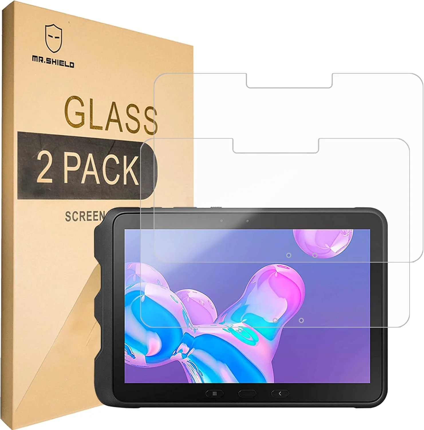 محافظ صفحه نمایش شیشه ای حرارت دیده [2 عددی] Mr.Shield، طراحی شده برای تبلت سامسونگ گلکسی تب اکتیو پرو 10.1 اینچ