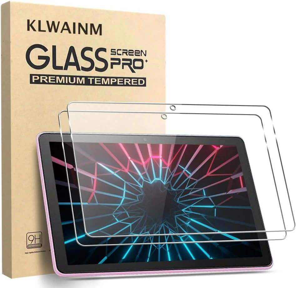 محافظ صفحه نمایش شیشه ای حرارت دیده تبلت 10.1 اینچی KLWAINM [بسته 2 عددی] با سختی 9H، ضد خش، شفاف HD و بدون حباب