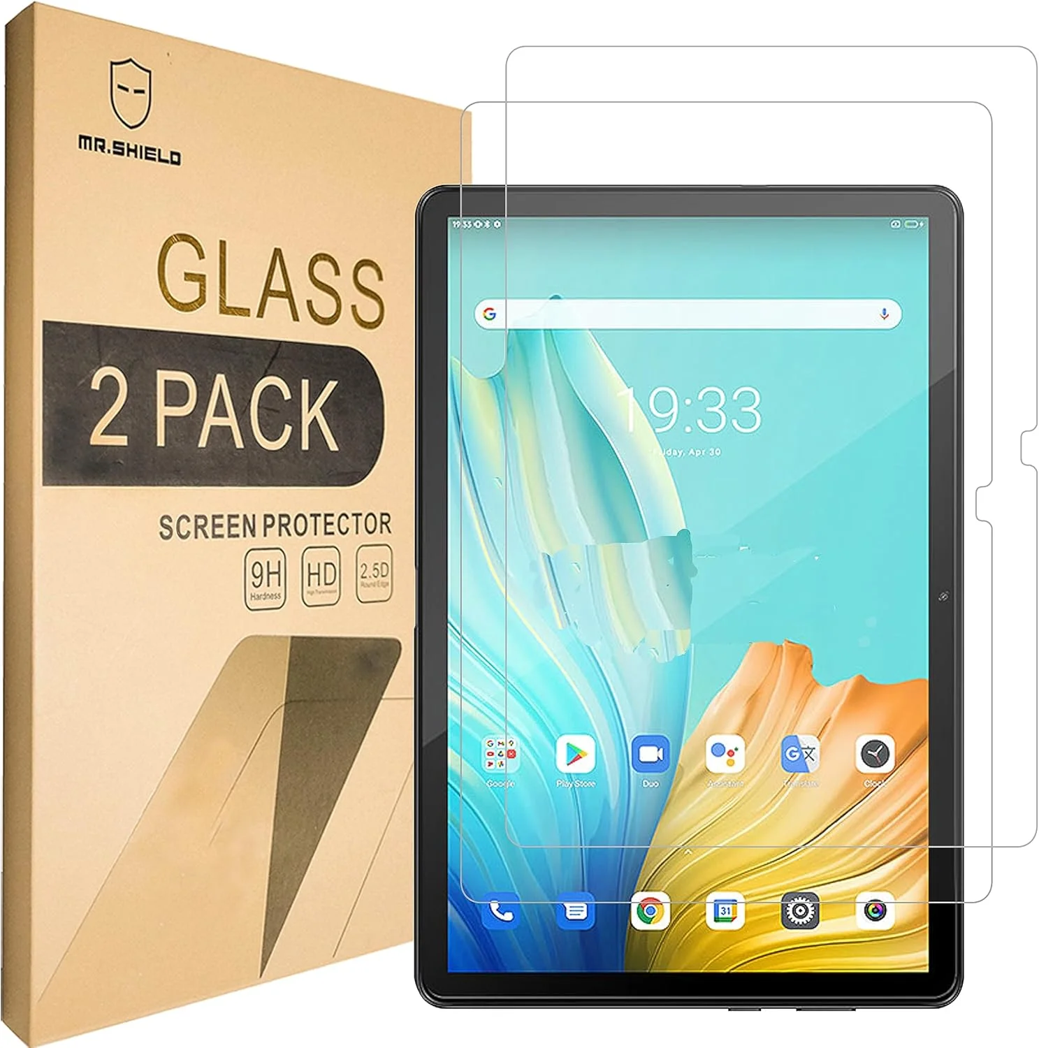 محافظ صفحه نمایش شیشه ای Mr.Shield طراحی شده برای تبلت Blackview Tab 13/ Tab 12 / Tab 10 / Tab 9 / Tab 8، تبلت 10.1 اینچی، [2 عدد]