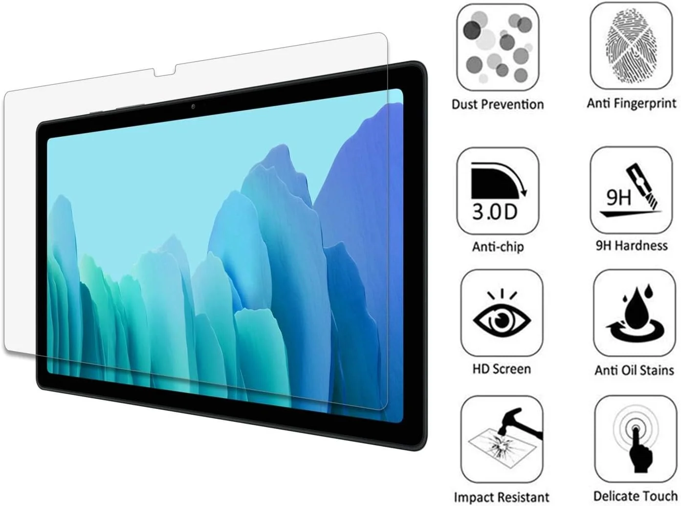 محافظ صفحه نمایش شیشه ای حرارت دیده ضد نور آبی ZenHoo برای تبلت سامسونگ گلکسی تب A7 10.4 اینچ (2020) [محافظت از چشم]