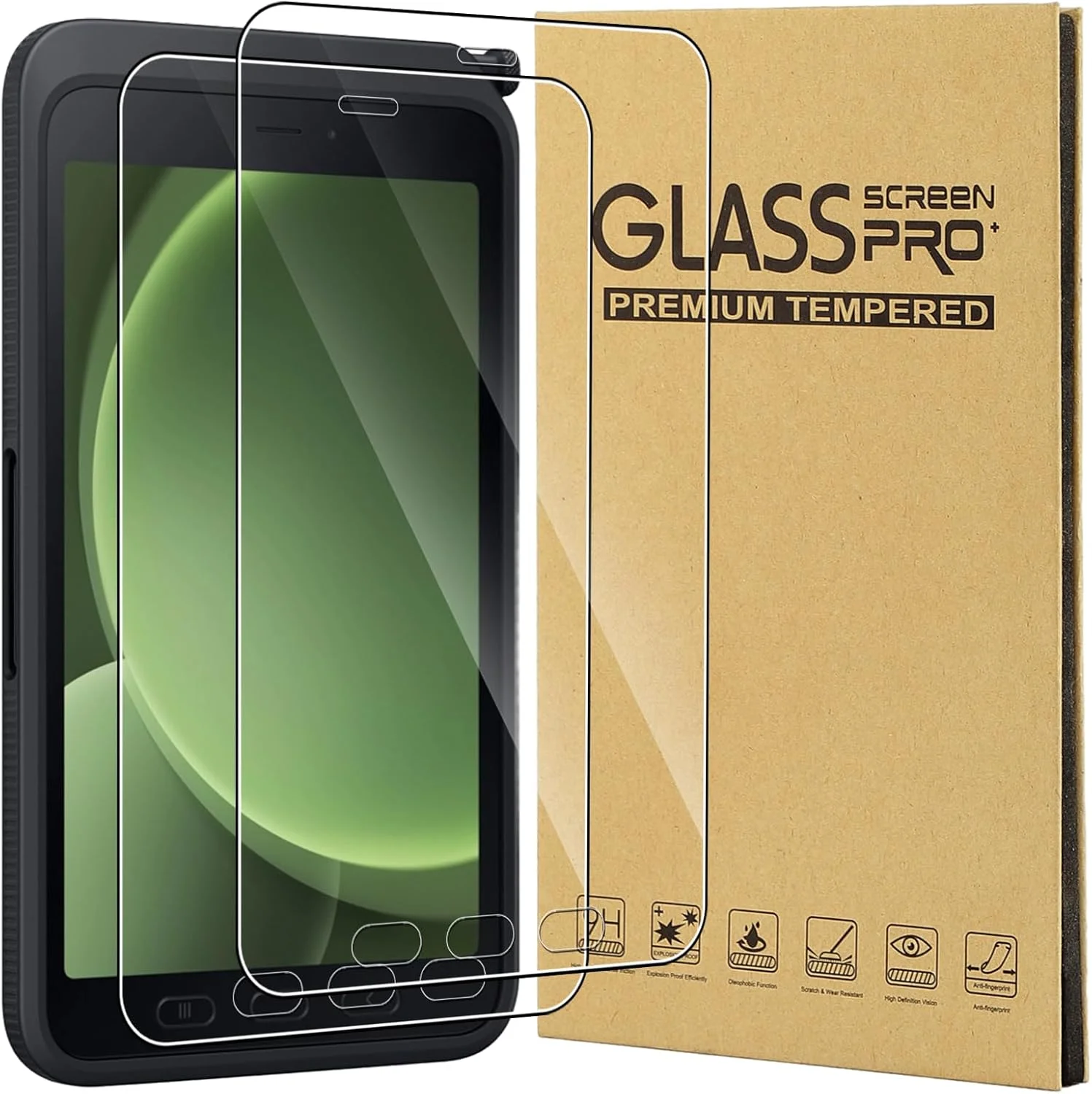 محافظ صفحه نمایش KZIOACSH برای تبلت سامسونگ گلکسی تب اکتیو 5 8 اینچی، بسته 2 عددی شیشه حرارت دیده شفاف HD مقاوم در برابر خش [سختی 9H] لمس حساس فیلم محافظ صفحه نمایش ضد اثر انگشت