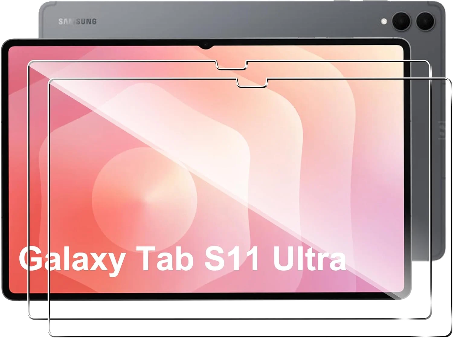 محافظ صفحه نمایش شیشه ای تمپرد Fitudoos [بسته 2 عددی] برای تبلت سامسونگ گلکسی تب S11 Ultra 14.6 اینچ، [شیشه ای تمپرد] [فوق العاده شفاف] [ضد خش] [بدون حباب]
