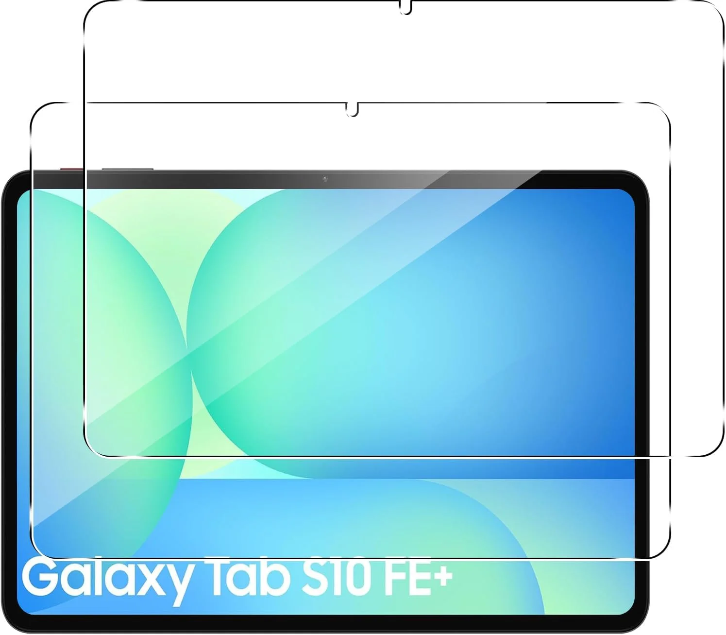 محافظ صفحه نمایش Murmure [بسته 2 عددی] برای تبلت سامسونگ گلکسی تب S10 FE پلاس، سختی 9H [وضوح HD] فیلم شیشه ای مقاوم در برابر خش، نصب آسان، بدون حباب