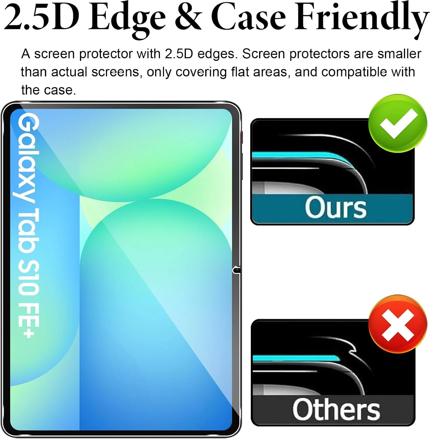 محافظ صفحه نمایش Murmure [بسته 2 عددی] برای تبلت سامسونگ گلکسی تب S10 FE پلاس، سختی 9H [وضوح HD] فیلم شیشه ای مقاوم در برابر خش، نصب آسان، بدون حباب