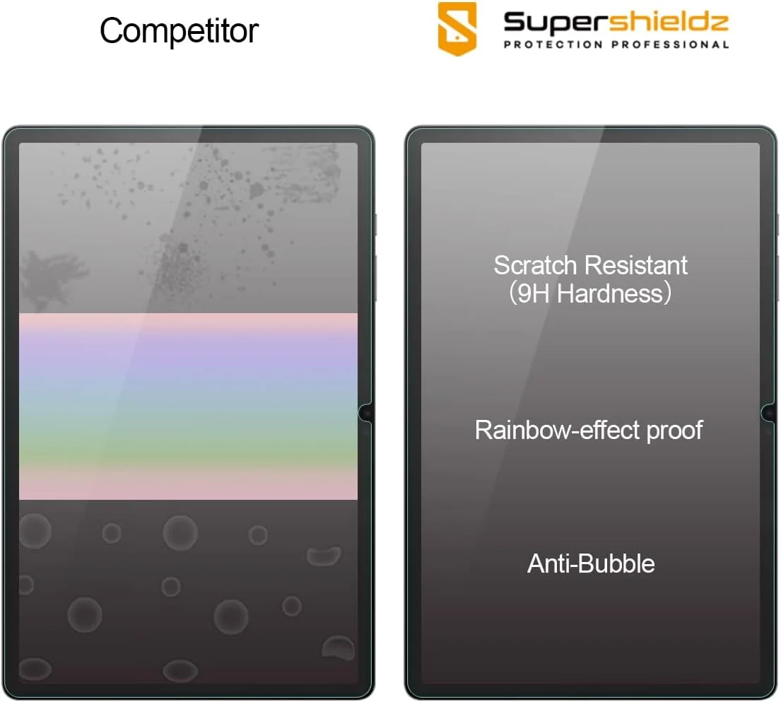 محافظ صفحه نمایش (2 عددی) Supershieldz، طراحی شده برای تبلت سامسونگ گلکسی تب S9 / S9 FE (11 اینچ)، (شیشه حرارت دیده)، ضد خش، بدون حباب