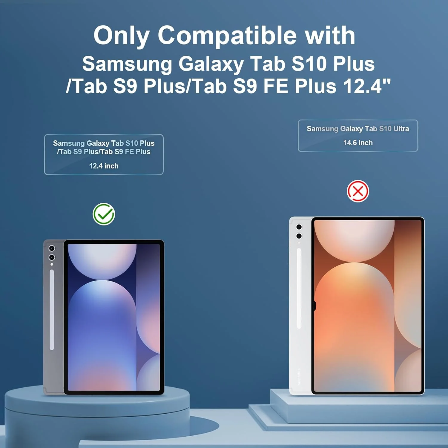 محافظ صفحه نمایش شیشه ای GiYoon بسته 2 عددی برای تبلت سامسونگ گلکسی تب S10 پلاس/تب S9 پلاس/تب S9 FE پلاس، سختی 9H، بدون حباب