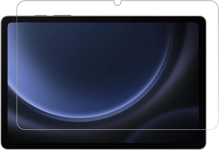 محافظ صفحه نمایش Al-HuTrusHi سازگار با Samsung Galaxy Tab S9 FE، سختی 9H، ضد خش، ضد روغن، ضد حباب، لبه گرد 2.5D، شفاف برای Samsung Galaxy Tab S9 FE