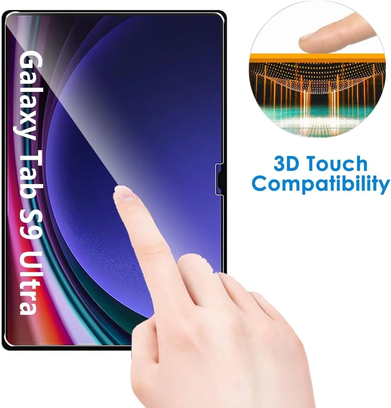 محافظ صفحه نمایش شیشه ای حرارت دیده برای تبلت سامسونگ گلکسی تب S9 Ultra [بدون حباب] [سختی 9H] محافظ ضد خش فیلم شیشه ای حرارت دیده برای سامسونگ گلکسی تب S9 Ultra [14.6 اینچ] شفاف (1)