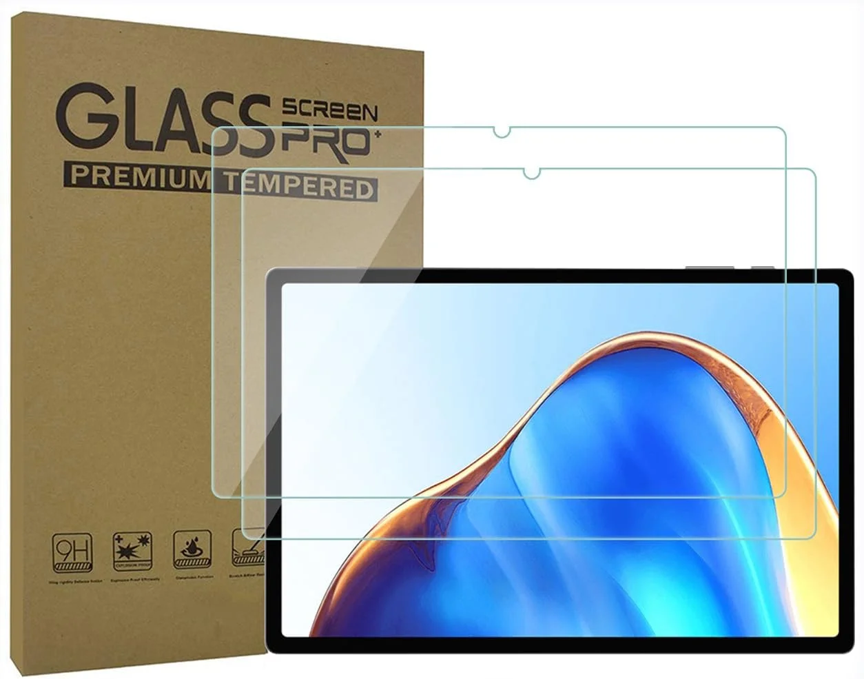 محافظ صفحه نمایش 2 عددی AKNICI برای تبلت CHUWI Hi10 XPro 10.1 اینچی، فیلم شیشه ای حرارت دیده، ضد خش با سختی 9H برای فیلم صفحه نمایش تبلت CHUWI Hi10 XPro 10.1 اینچی