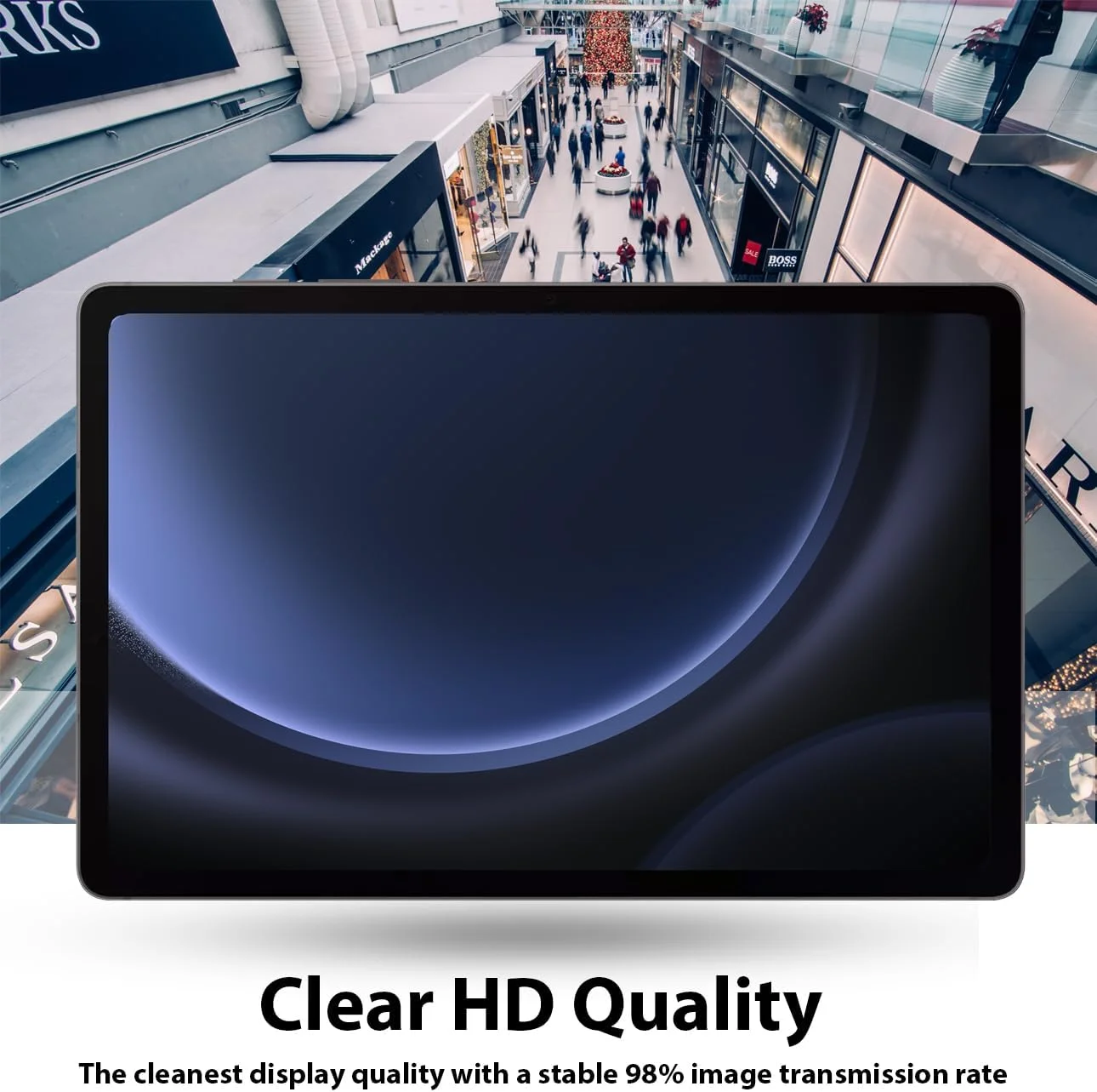 محافظ صفحه نمایش Al-HuTrusHi سازگار با Samsung Galaxy Tab S9 FE، سختی 9H، ضد خش، ضد روغن، ضد حباب، لبه گرد 2.5D، شفاف برای Samsung Galaxy Tab S9 FE