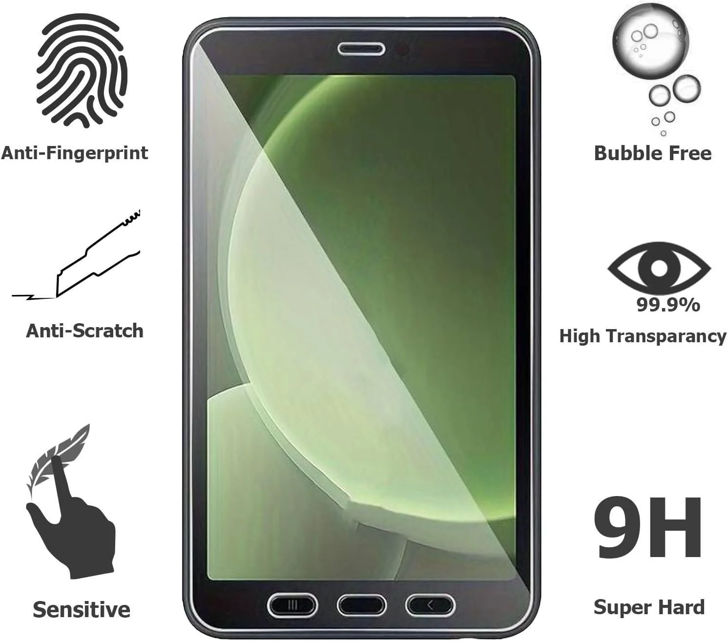 محافظ صفحه نمایش شیشه ای الیت گجت 2 عددی برای تبلت سامسونگ گلکسی تب اکتیو 5 8.0 اینچی (SM-X300/SM-X306/SM-X308) - فیلم شیشه ای حرارت دیده / کیفیت بالا / سختی 9H