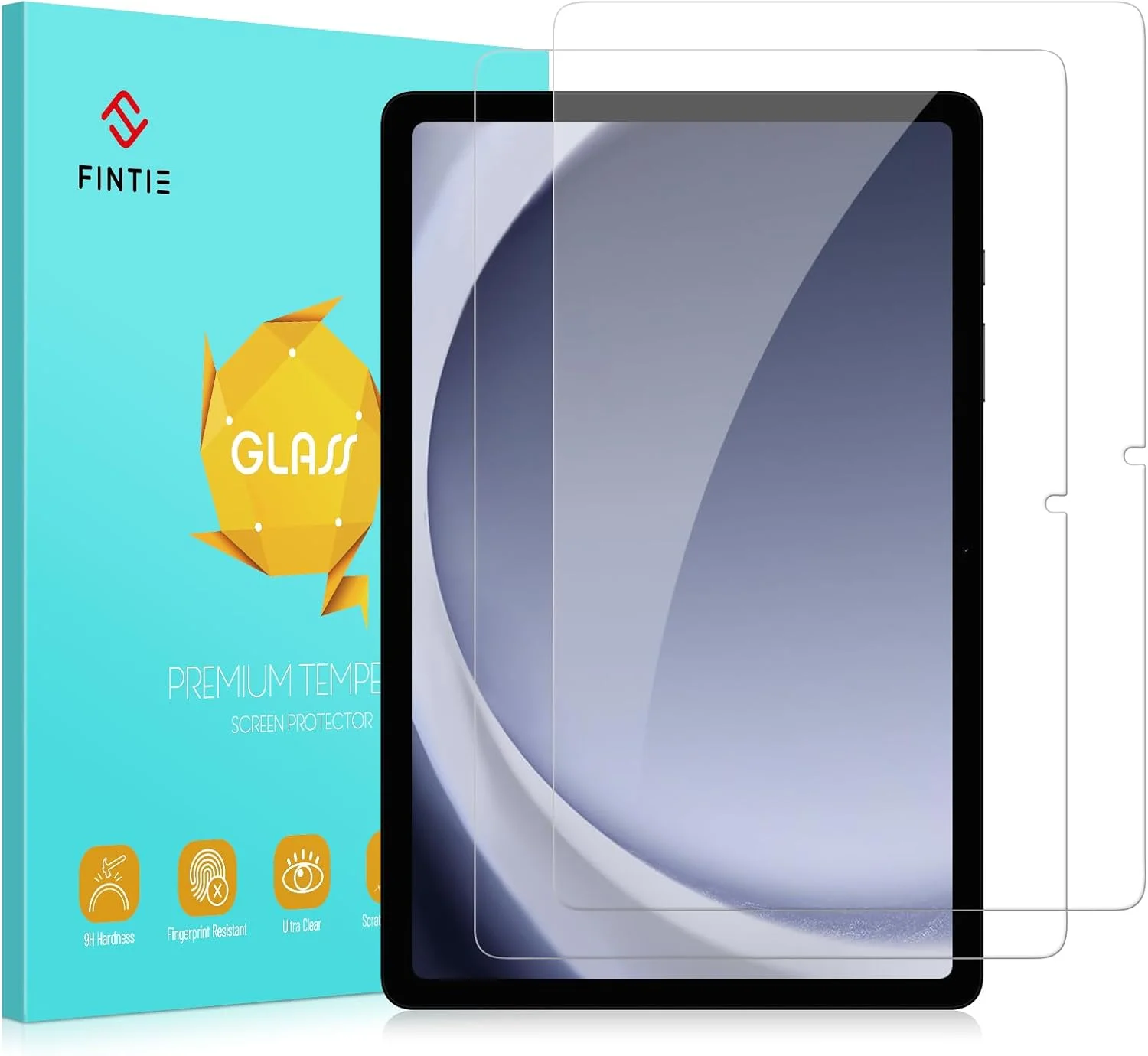 محافظ صفحه نمایش 2 عددی Fintie برای تبلت سامسونگ گلکسی تب A9 پلاس/A9+ 5G 11 اینچ مدل 2023 (SM-X210/X216/X218)، محافظ صفحه شیشه ای حرارت دیده 9H، شفاف HD/ضد خش/بدون حباب، ASPA077