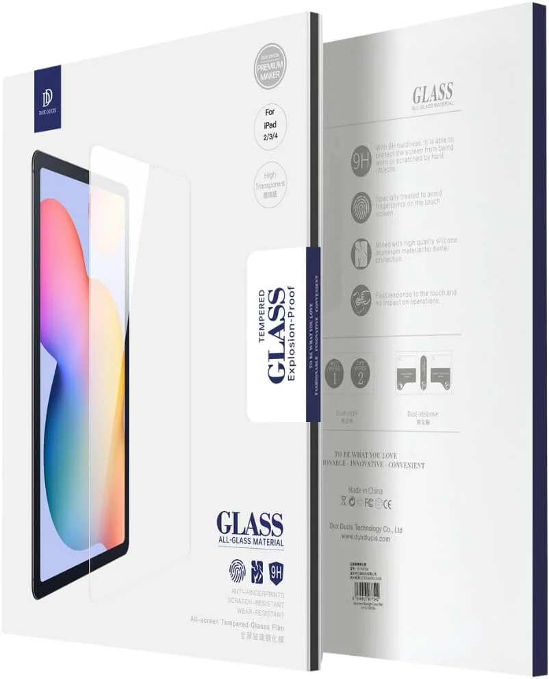 محافظ صفحه نمایش شیشه ای حرارت دیده 2.5D داکس دوکیس، طراحی شده برای تبلت سامسونگ گلکسی تب S10 پلاس/S9 FE پلاس/S9 پلاس/S8 پلاس/S7 پلاس/S7 FE 12.4 اینچ، فیلم محافظ صفحه نمایش تبلت 0.33 میلی متر ضد انفجار - شفاف (بسته 2 عددی)