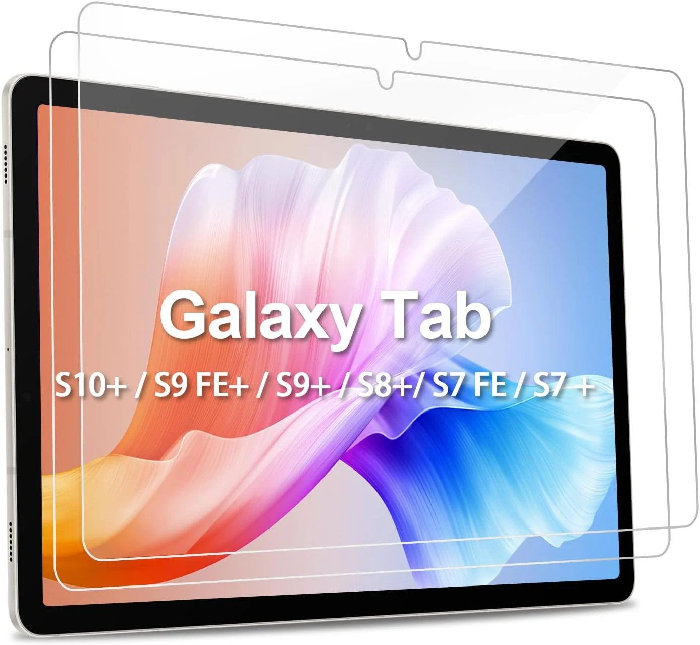 محافظ صفحه نمایش 2 عددی SSS·GRGB برای تبلت سامسونگ گلکسی تب S10 پلاس/S9 پلاس/S9 FE پلاس/S8 پلاس/S7 FE با اندازه 12.4 اینچ، فیلم شیشه ای حرارت دیده با وضوح بالا، سازگار با قلم S Pen، ضد خش، سختی 9H، لمسی