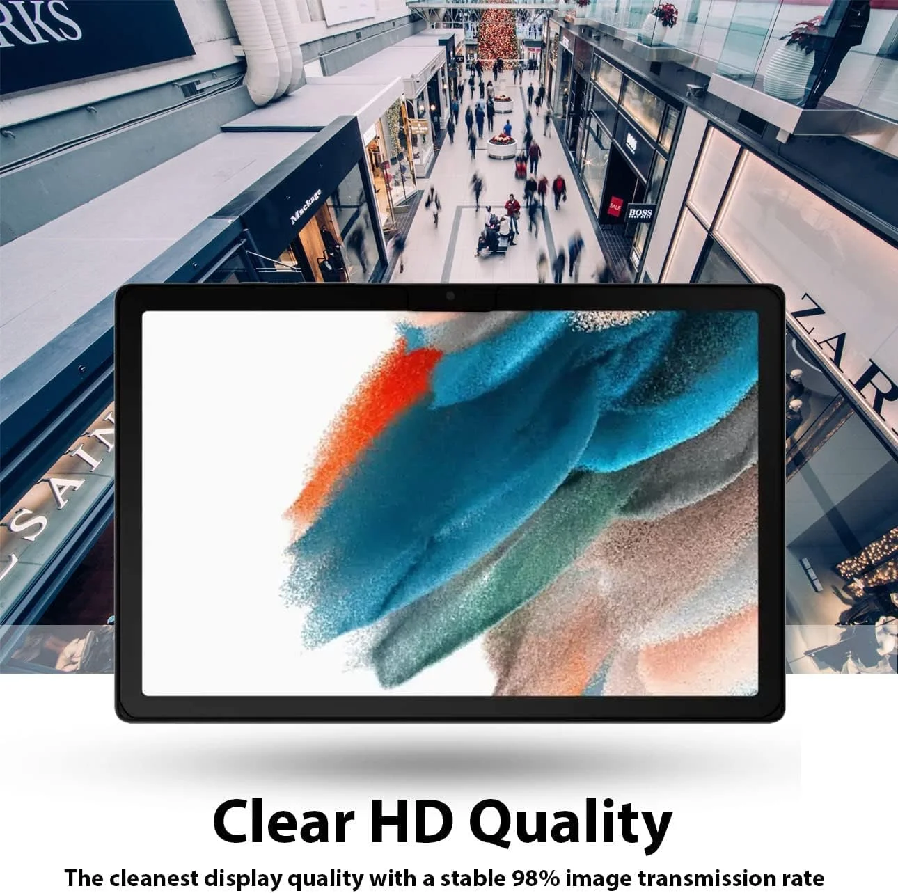 محافظ صفحه نمایش سازگار با تبلت سامسونگ گلکسی تب A8 10.5 اینچ (2021) مدل SM-X200 و SM-X205، فیلم شیشه ای سخت حرارت دیده با سختی 9H [پوشش کامل HD] [نصب آسان] [مقاوم در برابر خراش]