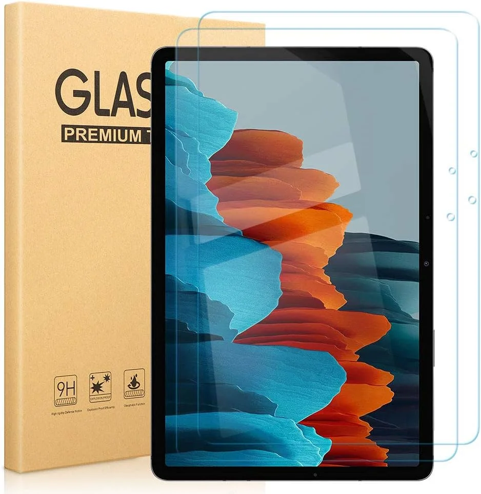 محافظ صفحه نمایش KAPUCTW [بسته 2 عددی] برای تبلت سامسونگ گلکسی تب S7 11 اینچی، مدل های T870 و T875، سختی 9H، ضد خش، بدون حباب، شیشه حرارت دیده با وضوح بالا، سازگار با سامسونگ گلکسی تب S7