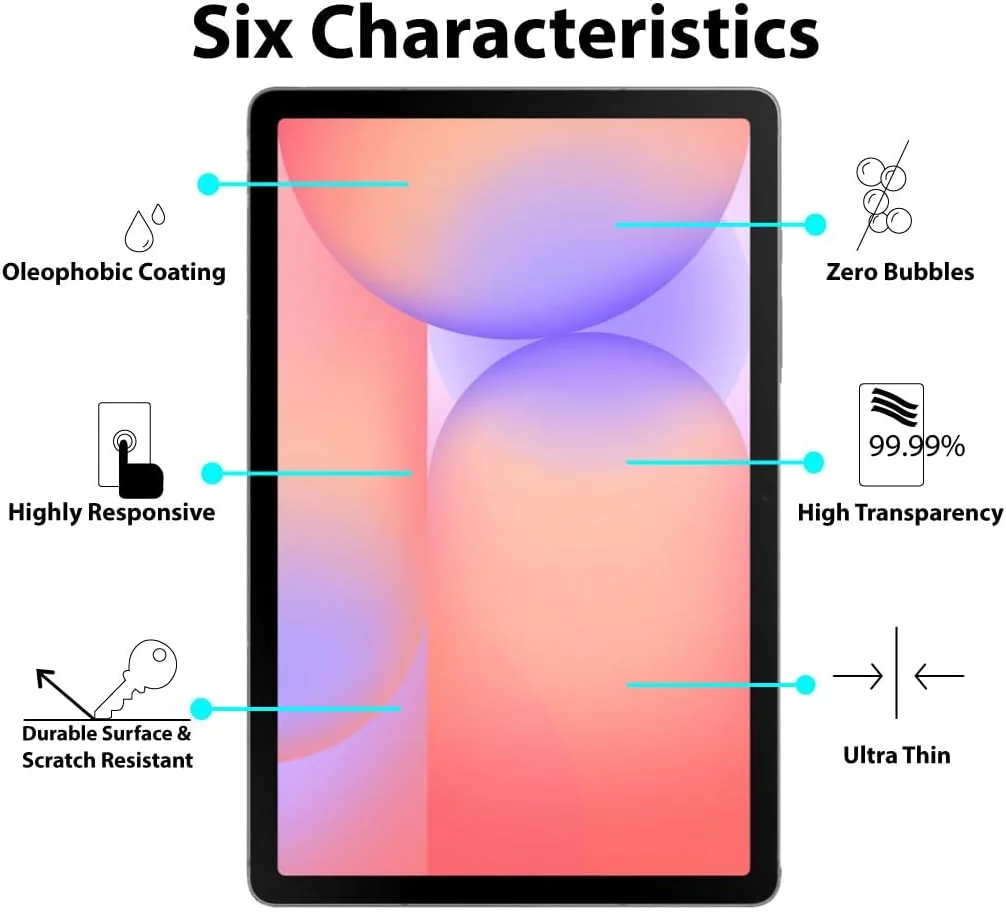 محافظ صفحه نمایش آل حتروشی سازگار با سامسونگ گلکسی تب S10 لایت، شیشه حرارت دیده [پوشش کامل HD] [نصب آسان] [مقاوم در برابر خراش] [سختی 9H] فیلم محافظ