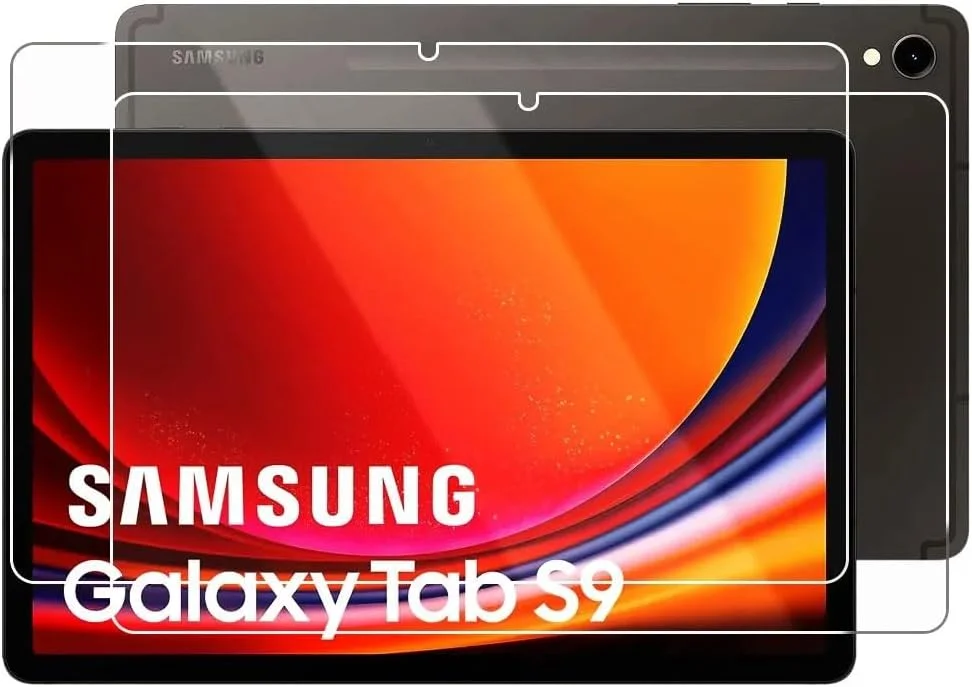 محافظ صفحه نمایش شیشه ای حرارت دیده 2 عددی برای تبلت سامسونگ گلکسی تب S9 2023 [بدون حباب] [سختی 9H] فیلم محافظ ضد خش شیشه ای حرارت دیده برای سامسونگ گلکسی تب S9 [11.0 اینچ] شفاف