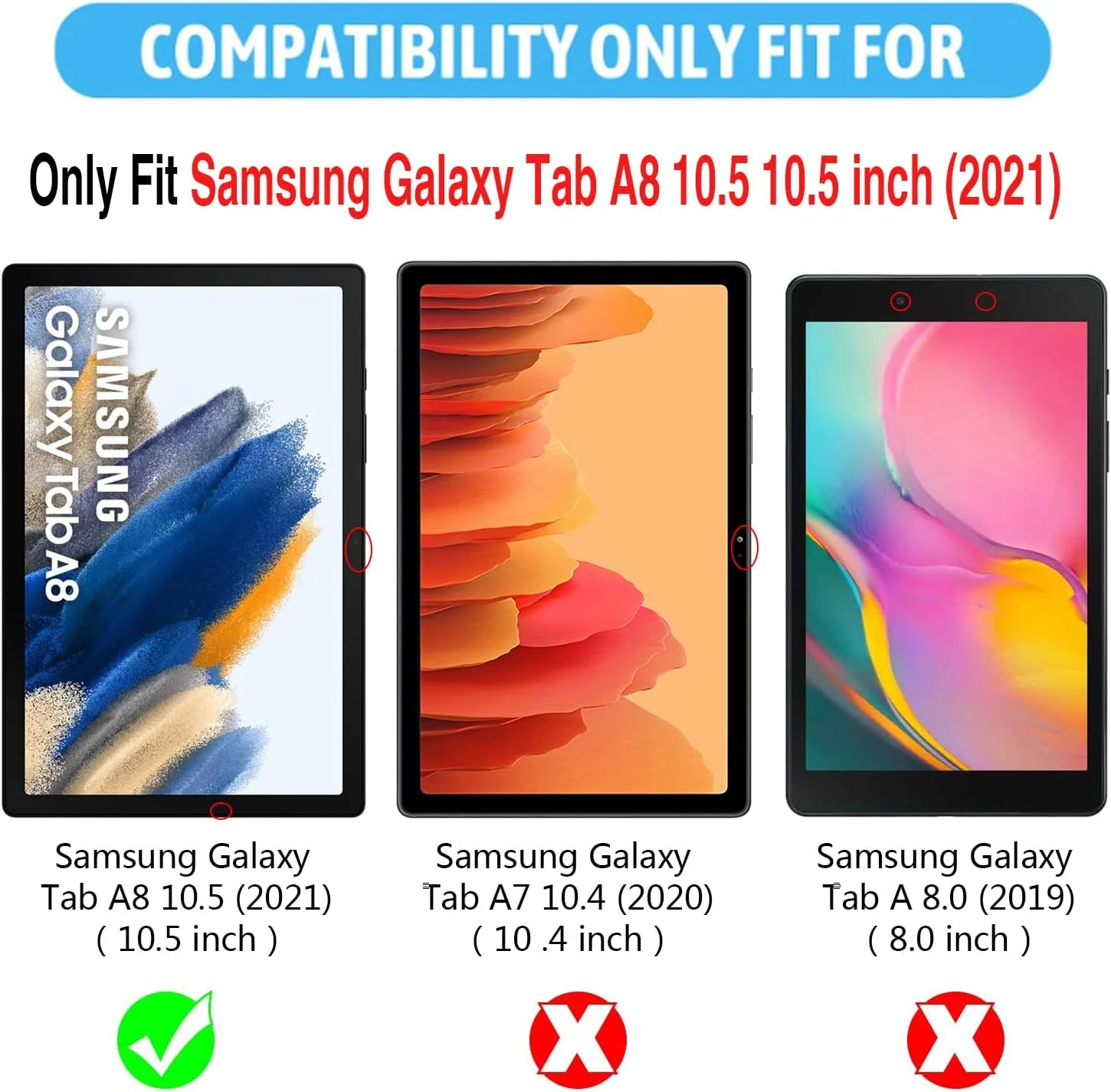 محافظ صفحه نمایش [2 عددی] XunyLyee سازگار با تبلت سامسونگ گلکسی تب A8 10.5 (2021)، فیلم شیشه ای حرارت دیده برای گلکسی تب A8 مدل -X200/-X205 [نصب آسان]