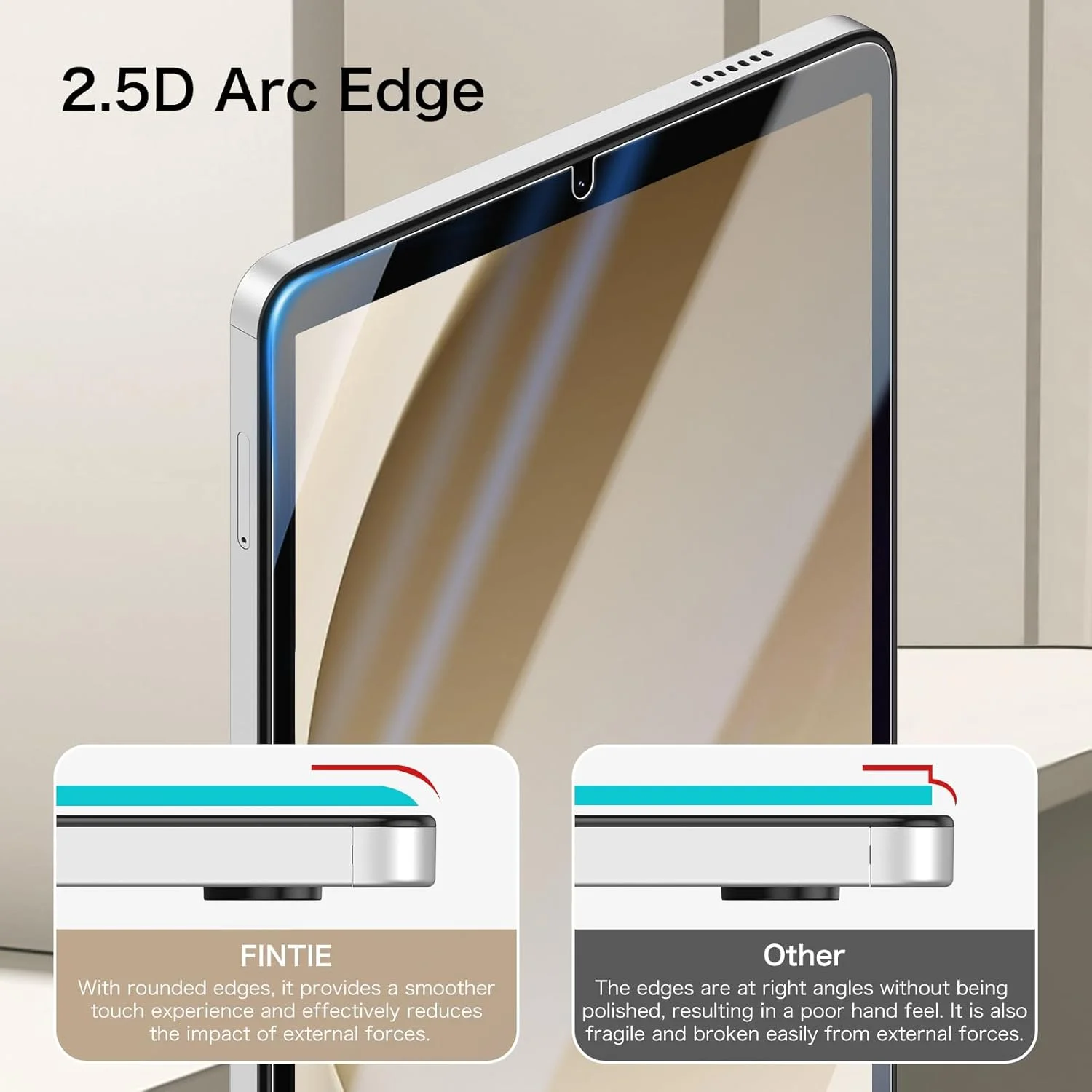 محافظ صفحه نمایش 2 عددی Fintie برای تبلت سامسونگ گلکسی تب A9 8.7 اینچ 2023 / گلکسی تب A7 لایت 8.7 اینچ 2021، محافظ صفحه نمایش شیشه ای حرارت دیده 9H، شفاف HD / ضد خش / بدون حباب