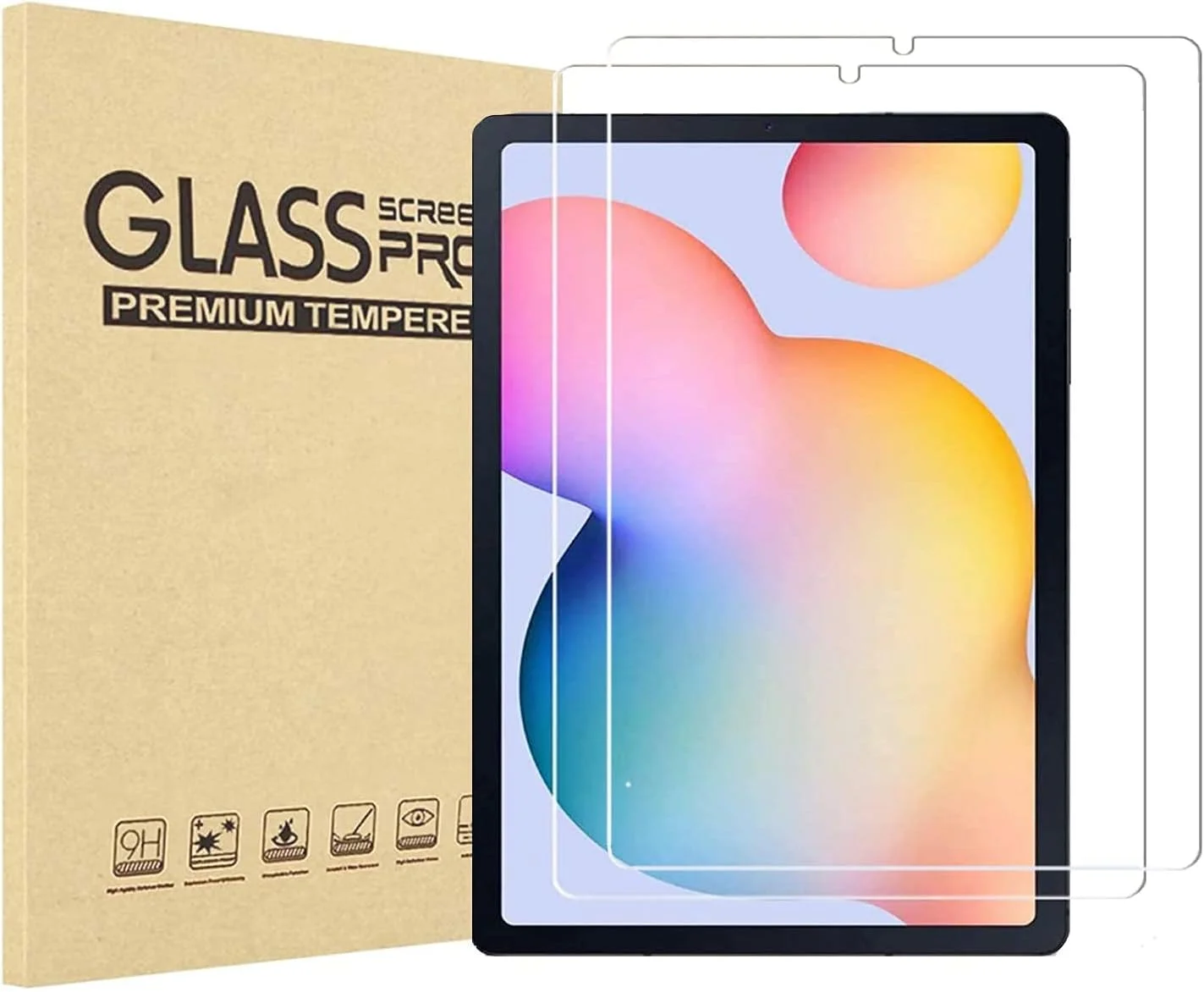 محافظ صفحه نمایش [2 عددی] فرست چوز برای تبلت سامسونگ گلکسی تب S6 لایت 2020 10.4 اینچ - P610/P615، [فوق العاده شفاف] [ضد خش] [سختی 9H] شیشه حرارت دیده با سختی 9H سازگار با قلم S