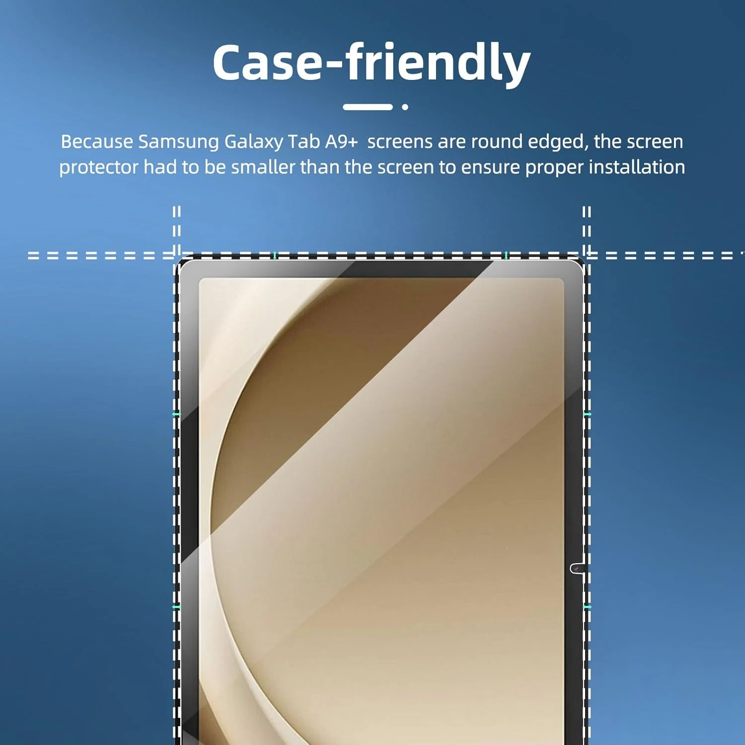 محافظ صفحه نمایش شیشه ای حرارت دیده NEW'C بسته 2 عددی برای تبلت سامسونگ گلکسی تب A9+ / A9 پلاس 11 اینچی / سختی 9H، 0.33 میلی متر فوق العاده شفاف، فوق العاده مقاوم