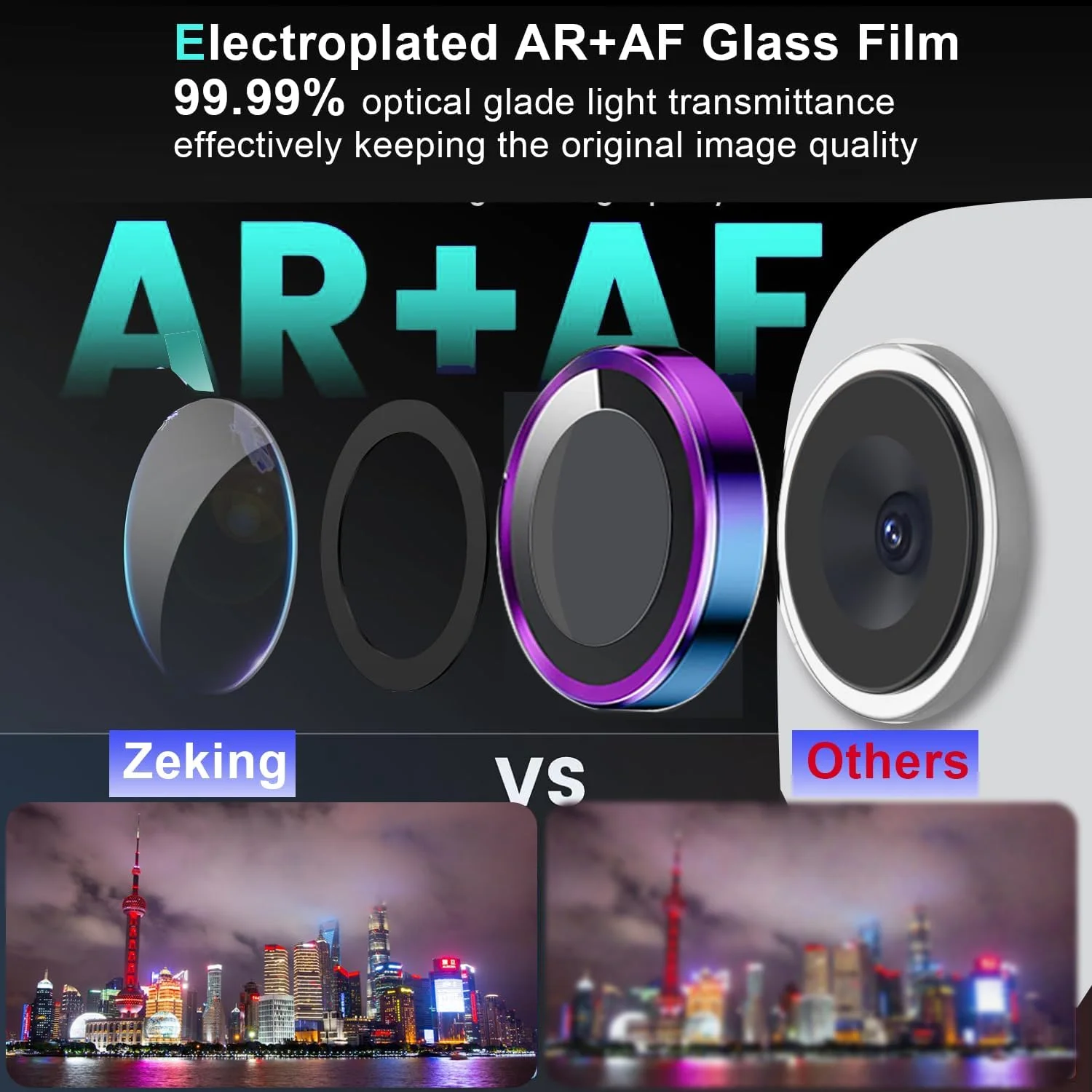 محافظ لنز دوربین تبلت سامسونگ گلکسی تب اس 9 پلاس / اس 9 اولترا Zeking (2 عددی)، شیشه حرارت دیده 9H فوق العاده نازک با وضوح HD مقاوم در برابر خراش با لبه آلومینیومی، پوشش لنز فلزی تکی (رنگ)
