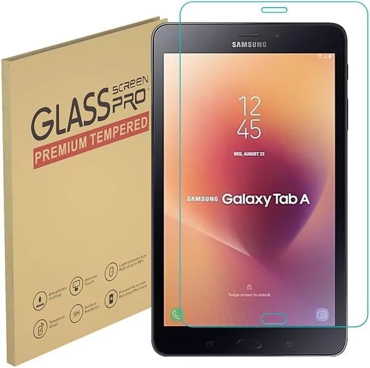 محافظ صفحه نمایش HYGMOCC برای تبلت سامسونگ گلکسی تب A 8.0 اینچ (2017) (فقط مدل SM-T380) فیلم شیشه ای حرارت دیده، سختی 9H، ضد خش، سازگار با قاب، بدون حباب (1 عدد)