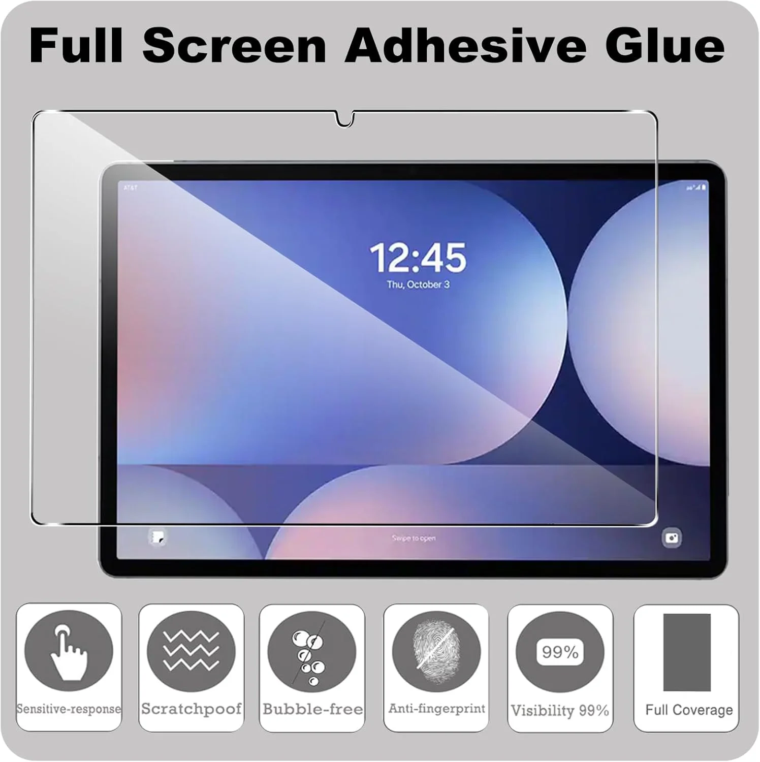 محافظ صفحه نمایش KZIOACSH بسته 2 عددی برای Samsung Galaxy Tab S11 Plus، فوق العاده شفاف، سختی 9H، حساس به لمس، ضد خش، ضد اثر انگشت، شیشه محافظ صفحه نمایش سخت شده