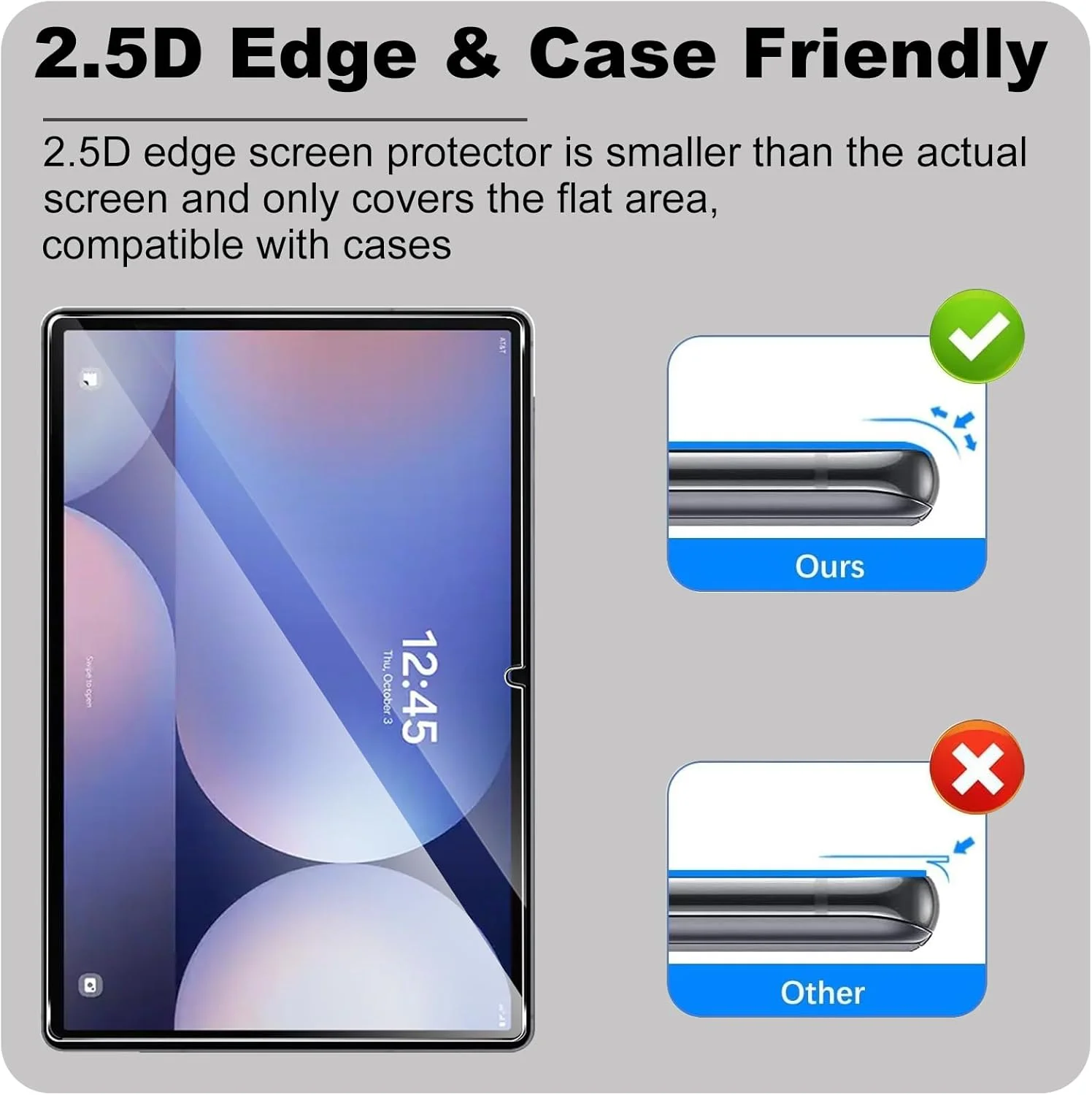 محافظ صفحه نمایش KZIOACSH بسته 2 عددی برای Samsung Galaxy Tab S11 Plus، فوق العاده شفاف، سختی 9H، حساس به لمس، ضد خش، ضد اثر انگشت، شیشه محافظ صفحه نمایش سخت شده